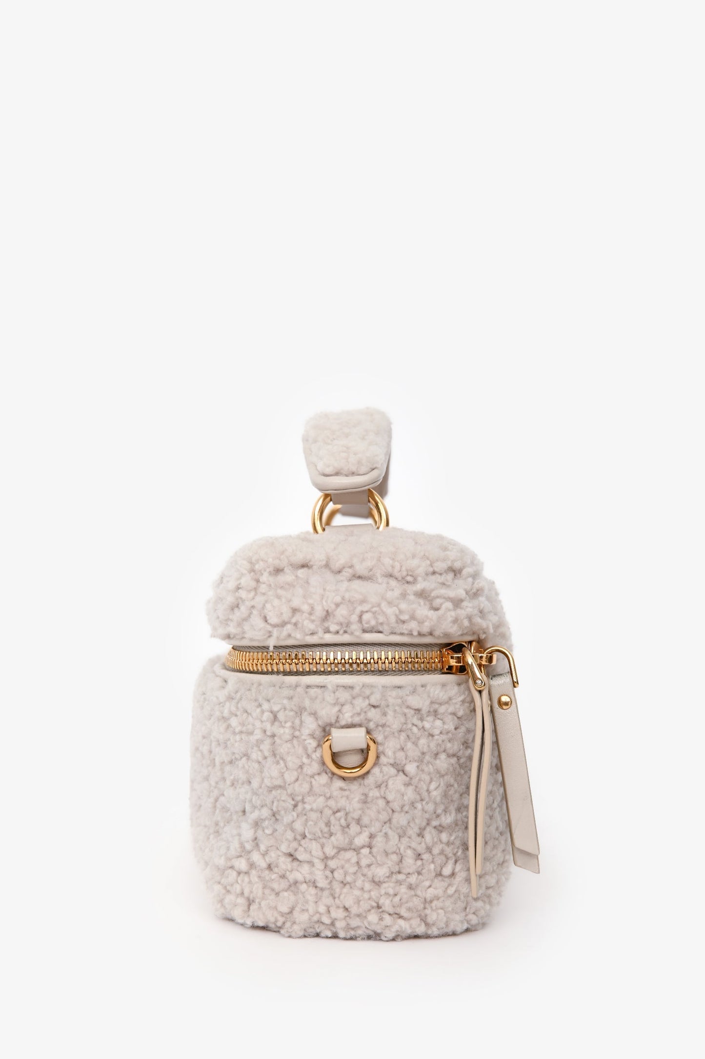 Miu Miu White Sheep Fur Vanity Top Handle