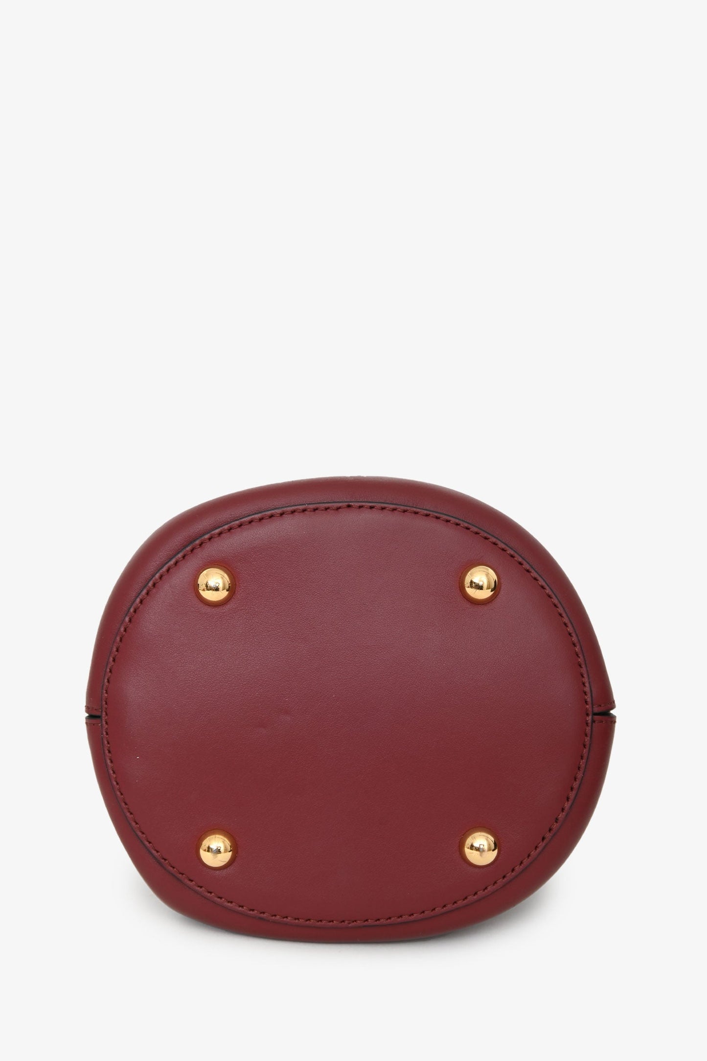 Marni Burgundy Leather Pannier Handle Bucket Bag
