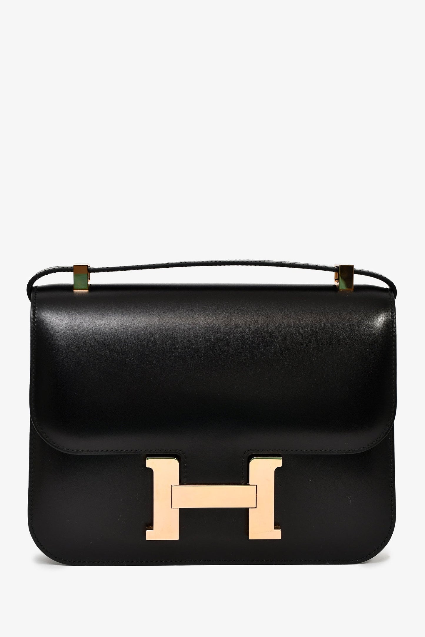 Hermès 2022 Black Box Leather Constance 24