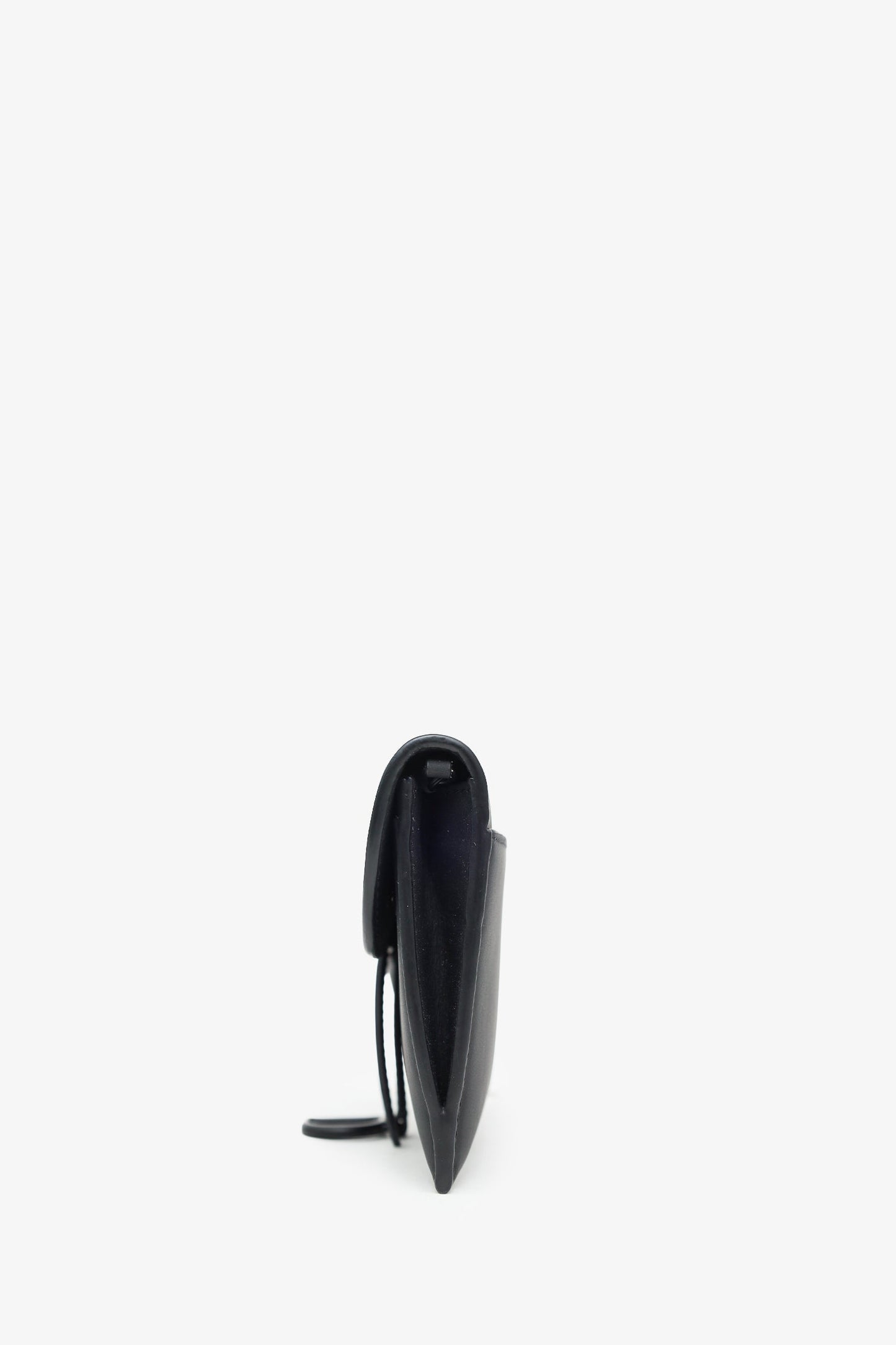 Christian Dior Black Leather Saddle Wallet On Chain Matte Hardware With Pouch