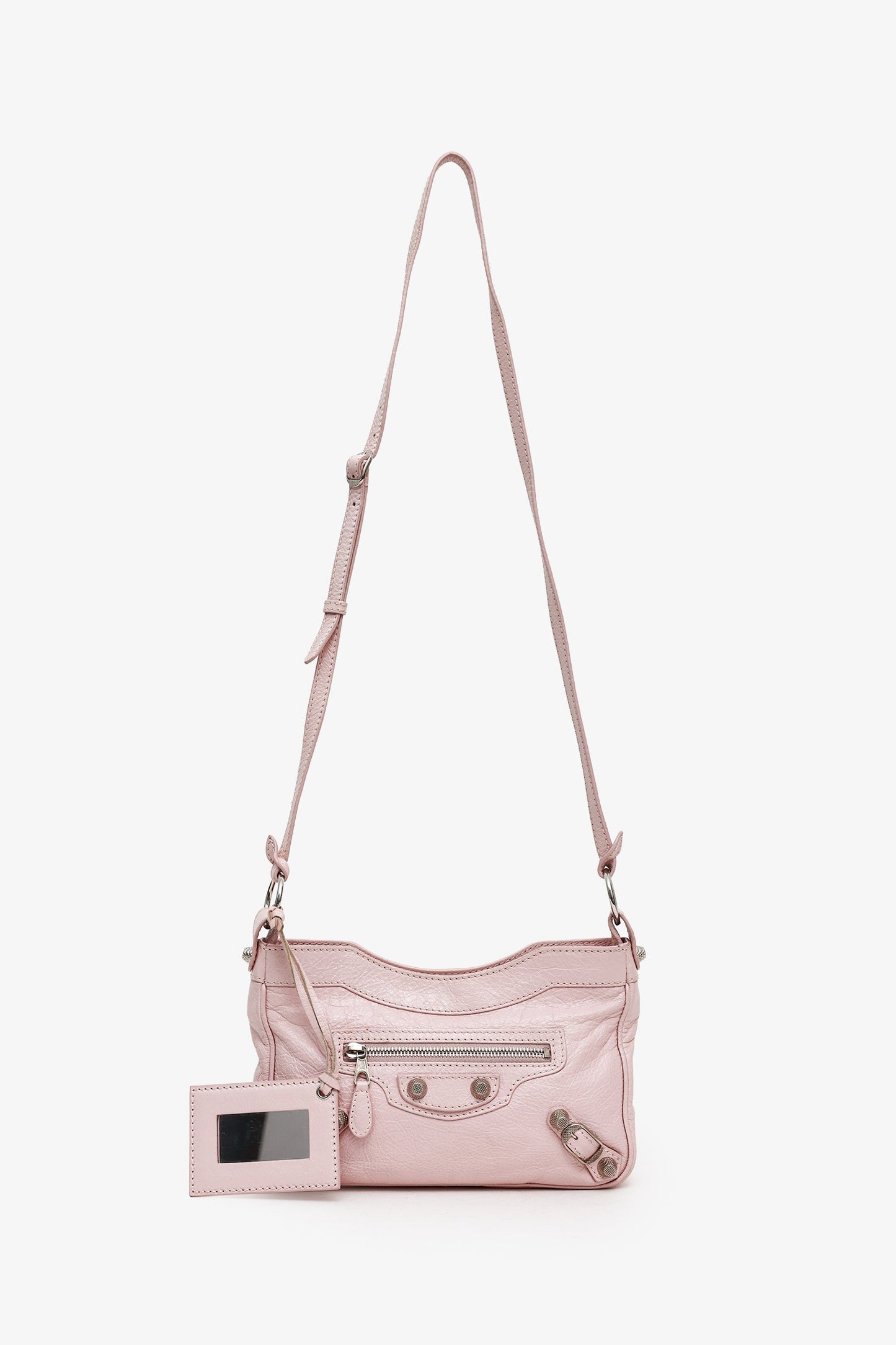 Balenciaga Pink Agneau Classic Hardware Hip Crossbody