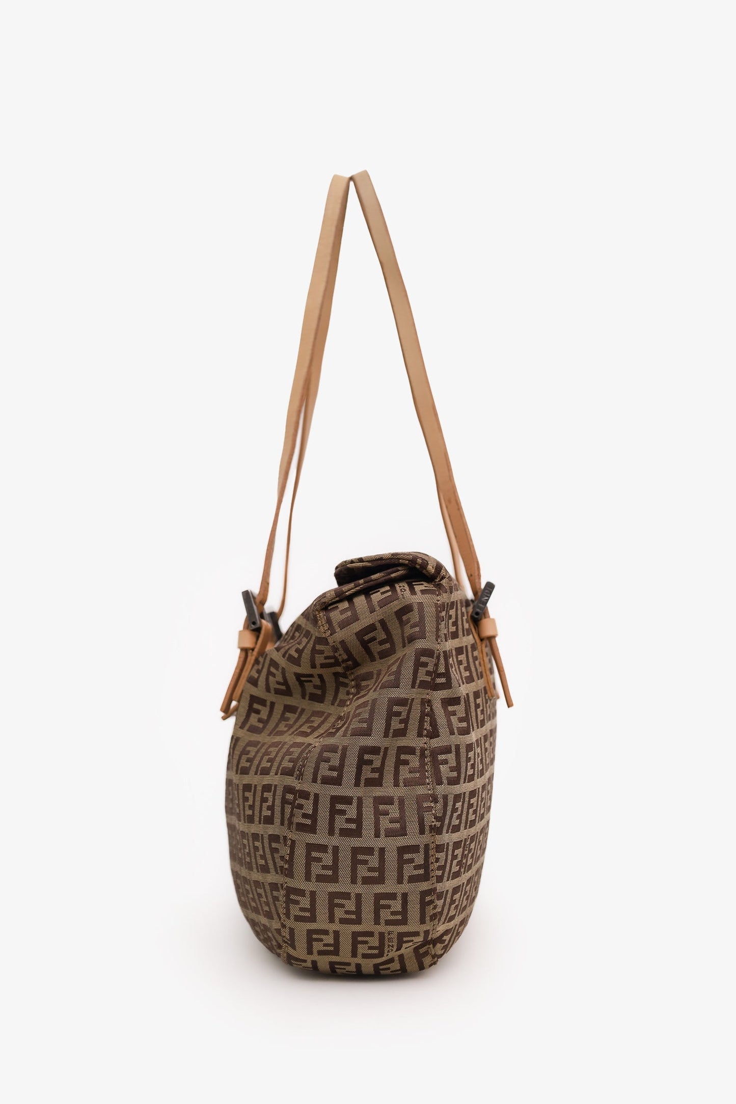 Fendi Beige FF Zucca Canvas Double Handle Bag