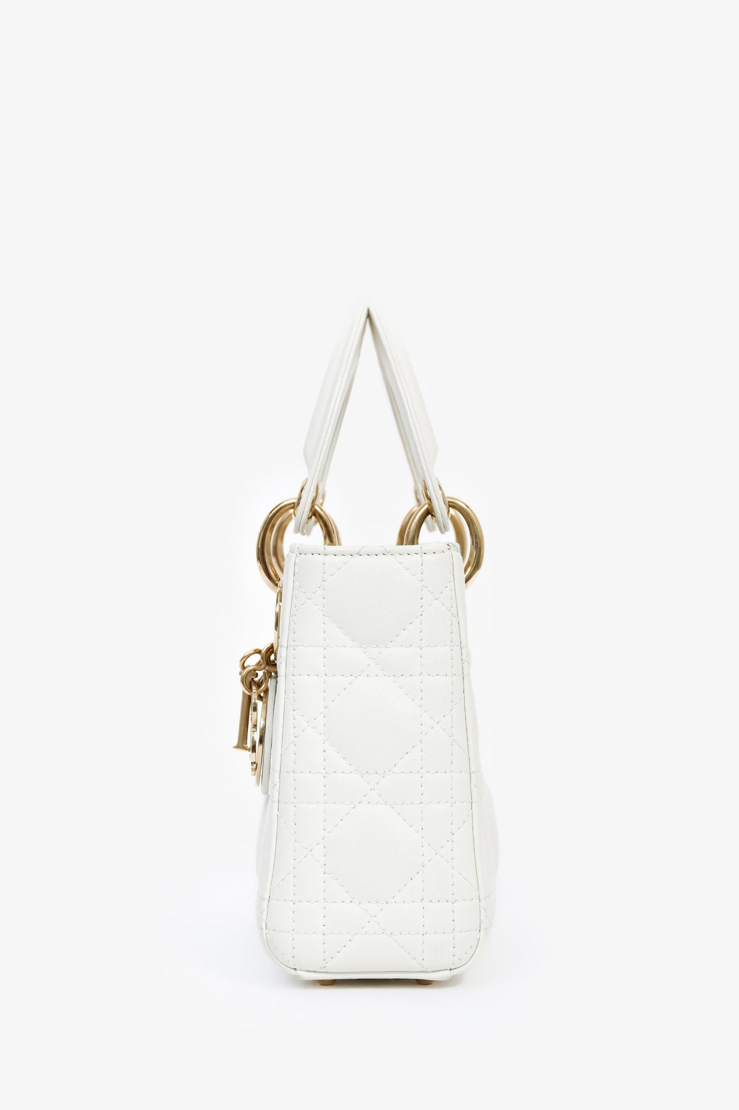 Christian Dior 2021 White Leather Mini Lady Dior