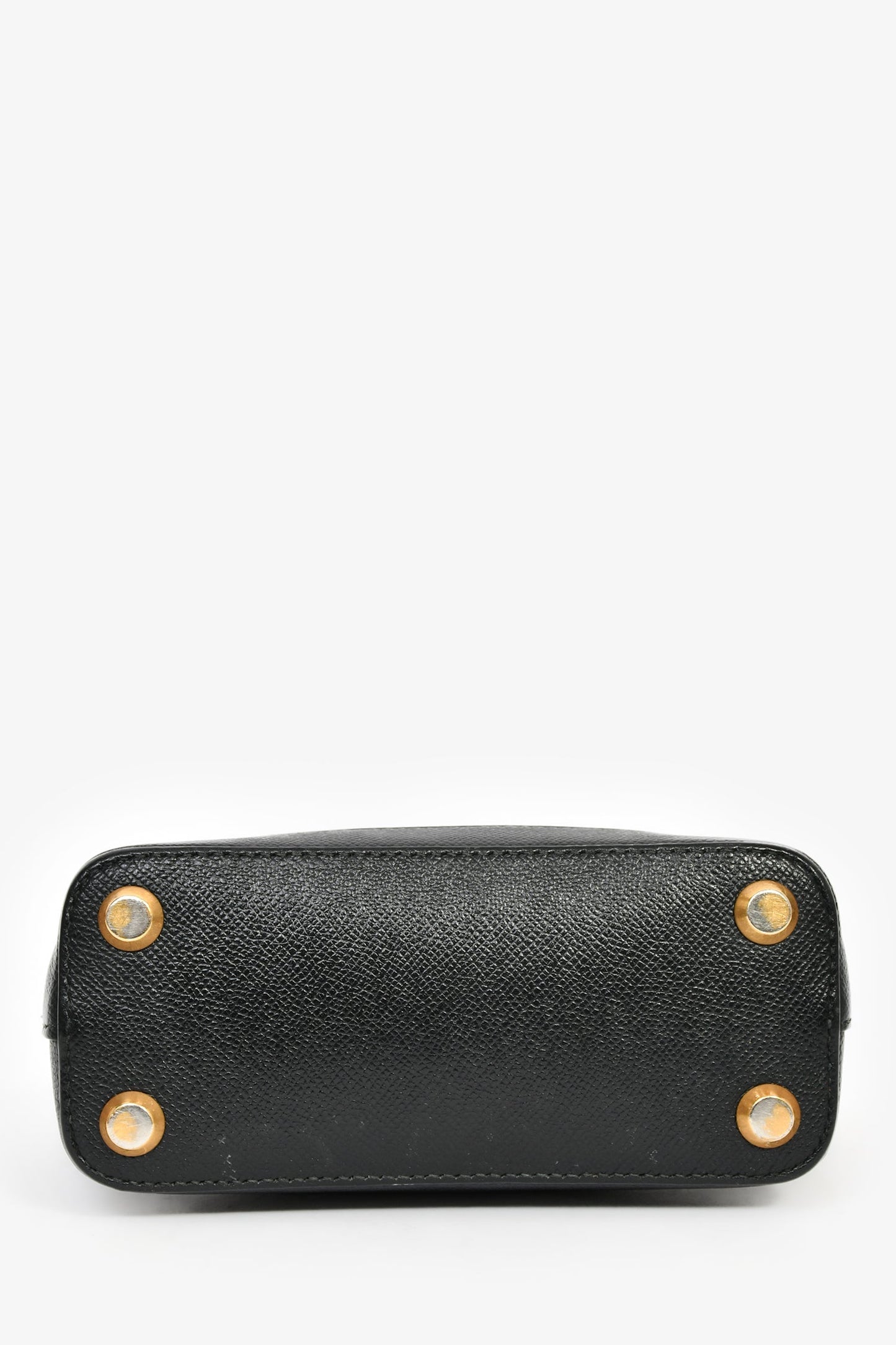 Balenciaga Black Leather Logo XXS Ville Leather Top Handle Bag with Strap