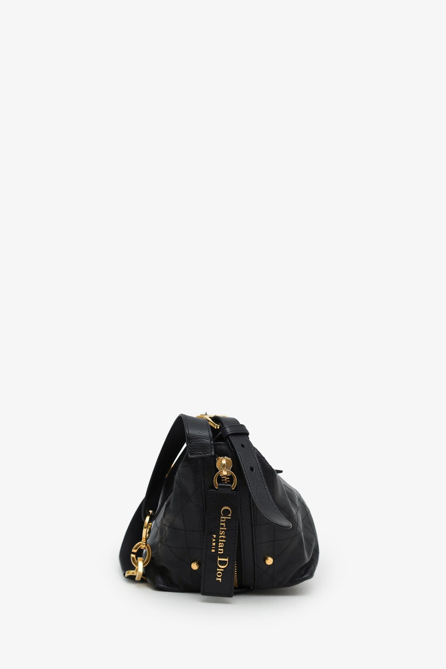 Christian Dior 2024 Black Grained Calfskin Medium D-Journey Bag