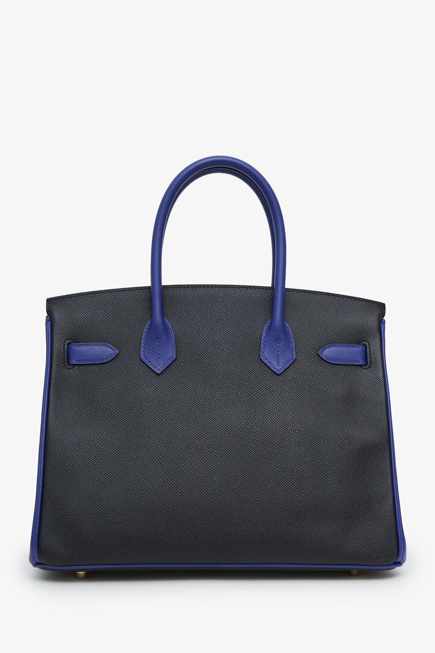 Hermès 2018 Special Order Black/Blue Epsom Leather Birkin 30