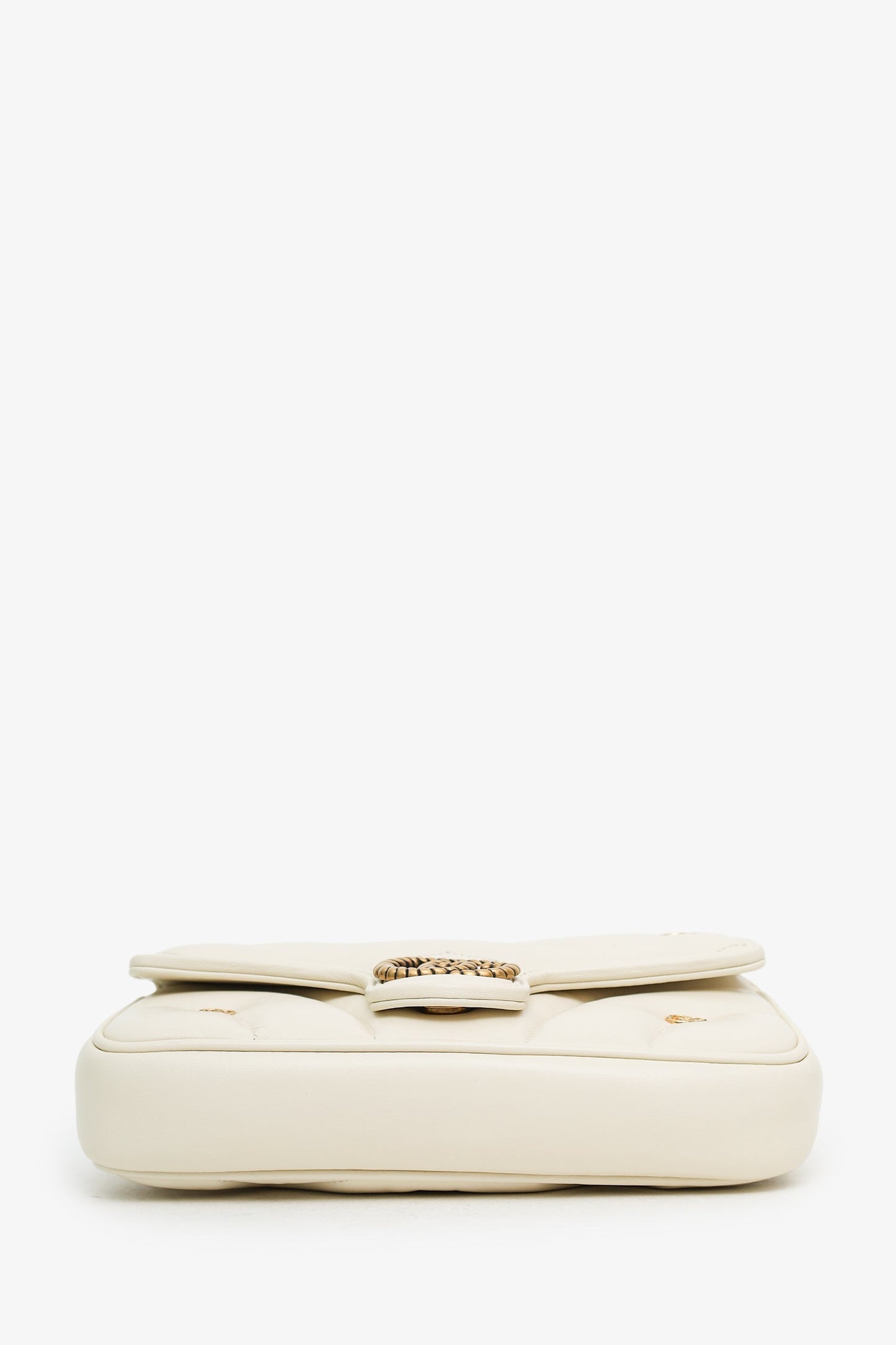 Gucci White GG Marmont Small Crossbody Bag GHW