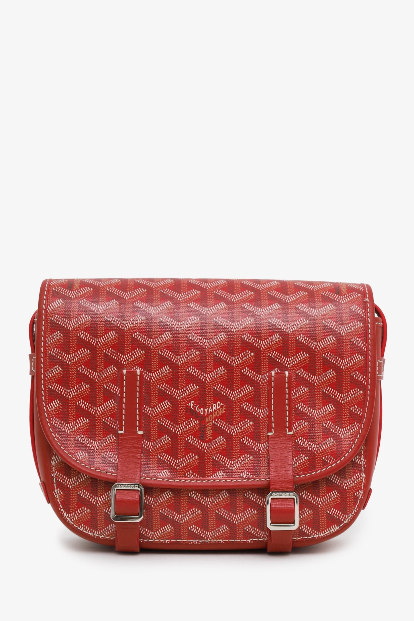 Goyard Red Goyardine Belvedere PM Messenger Bag