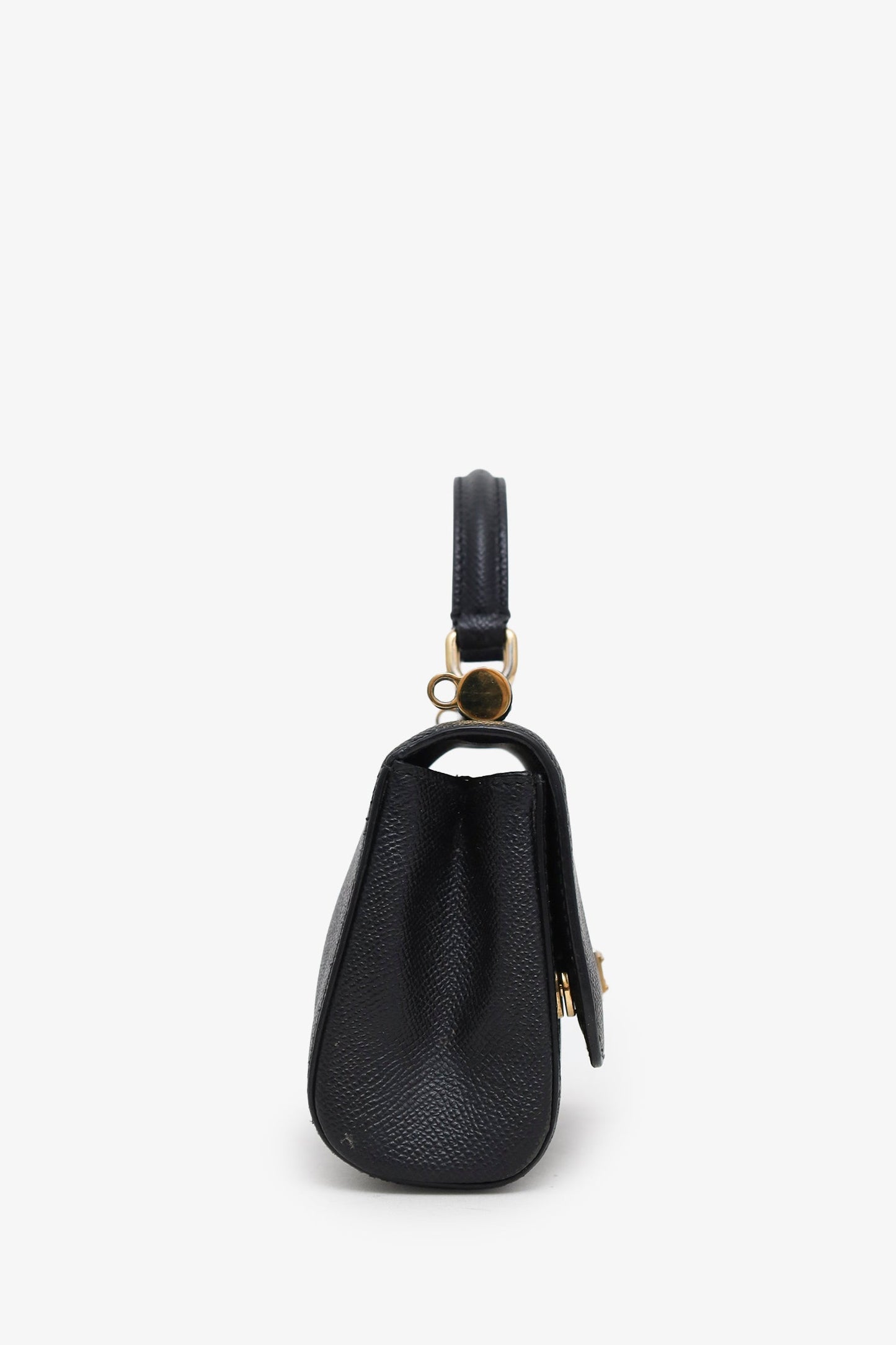Dolce & Gabbana Black Leather Small Sicily Top Handle with Strap