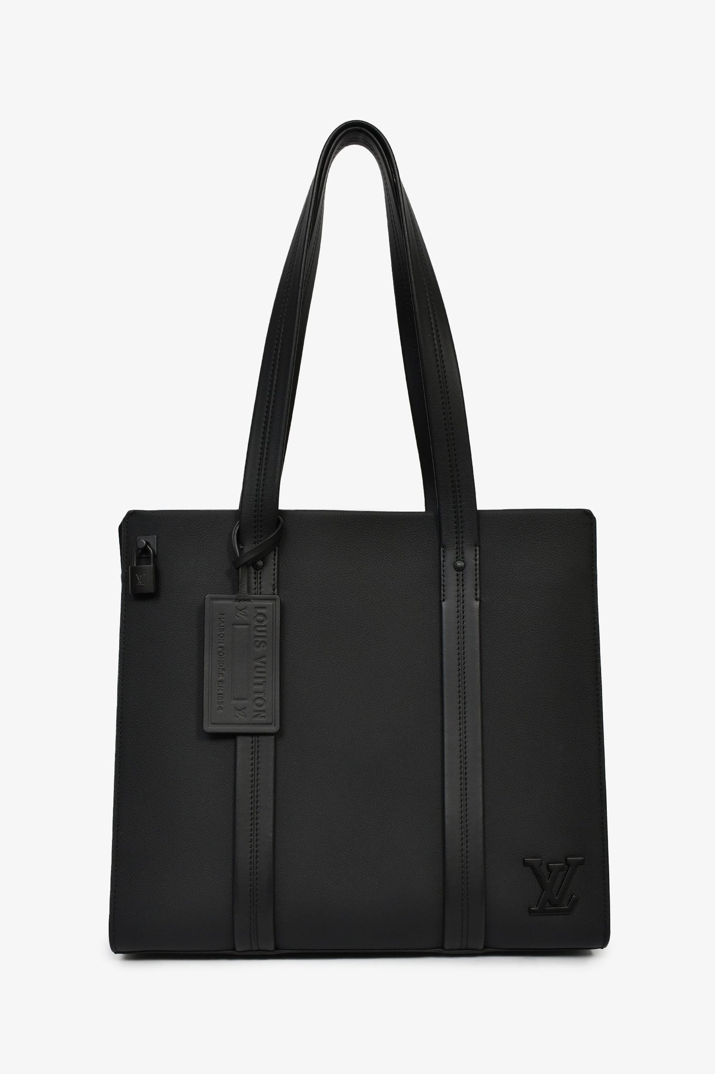 Louis Vuitton 2021 Black Leather 'Aerogram Takeoff' Tote