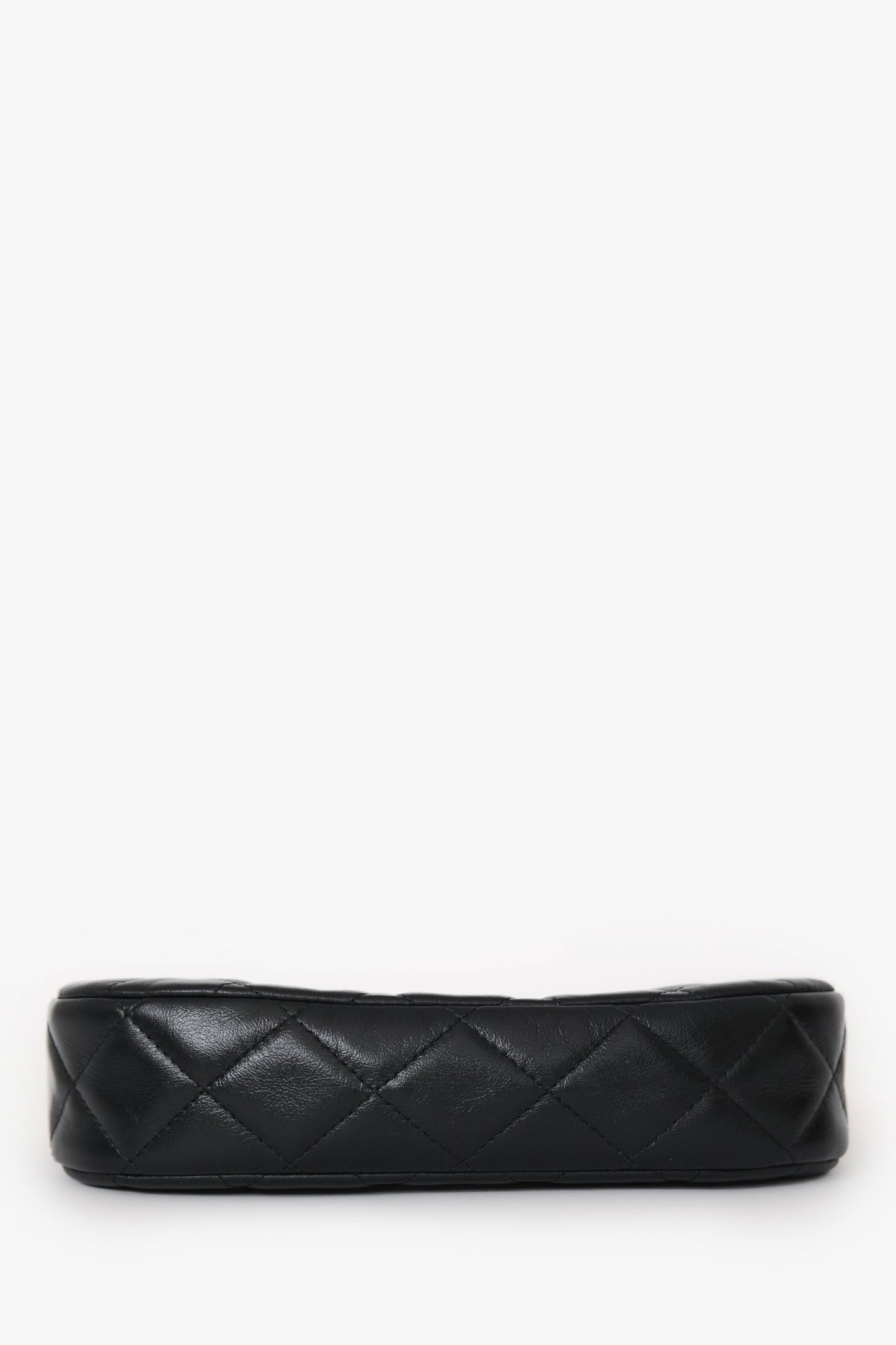 Chanel™ Black Quilted Lambskin Mini Hobo Shoulder Bag with Heart Chain GHW