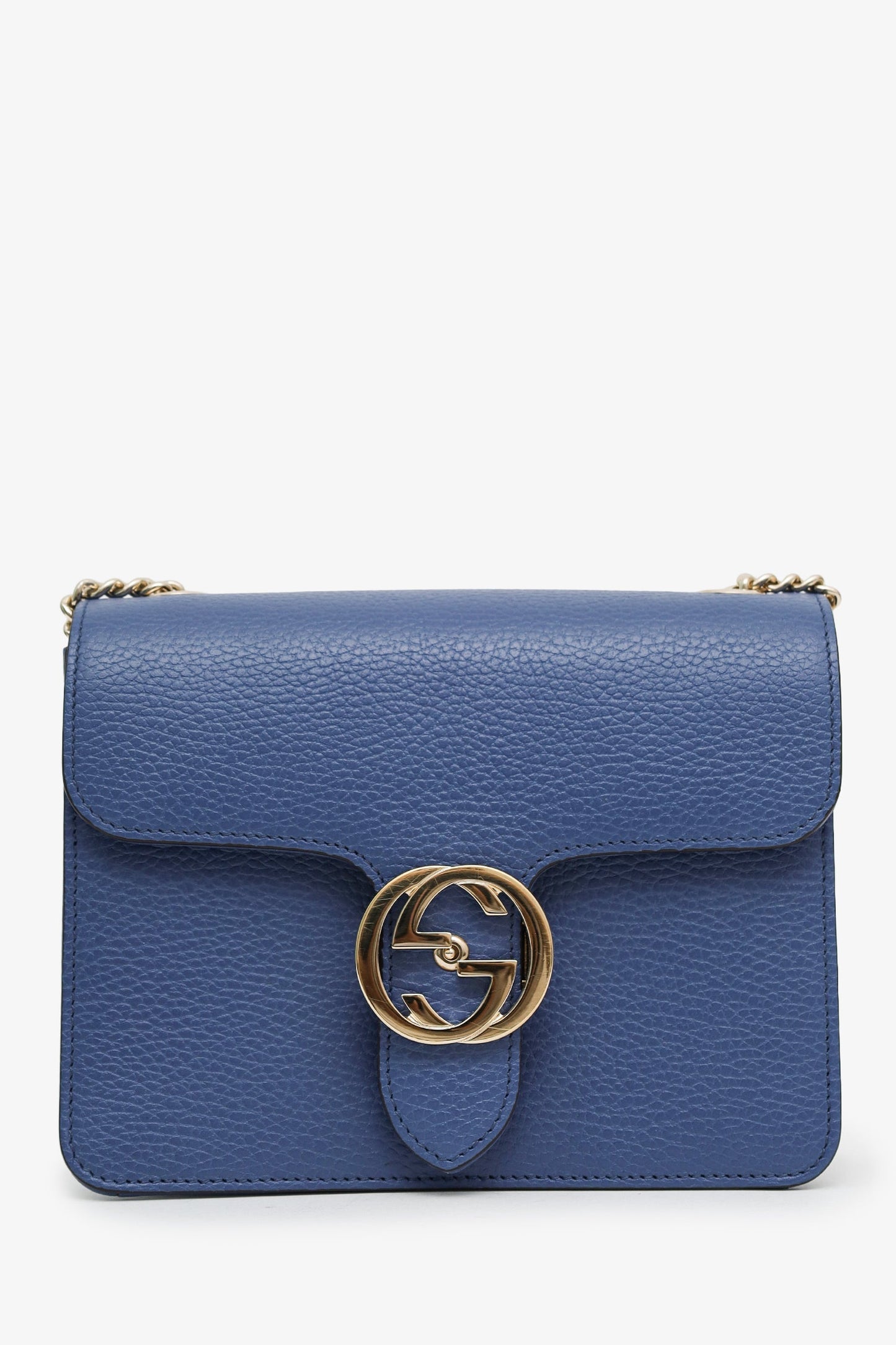 Gucci Blue Leather Interlocking G Small Dollar Bag