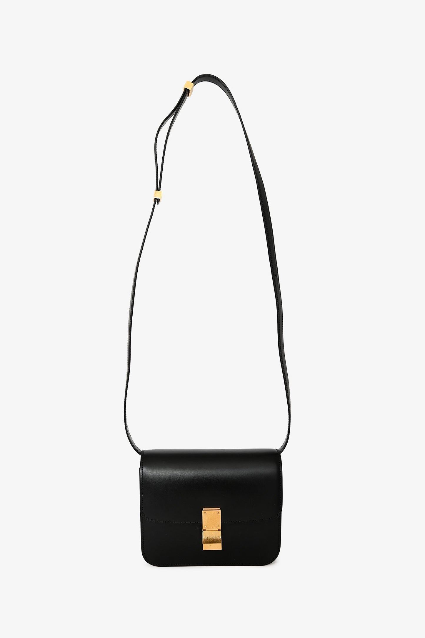 Celine 2021 Black Leather Teen Box Crossbody