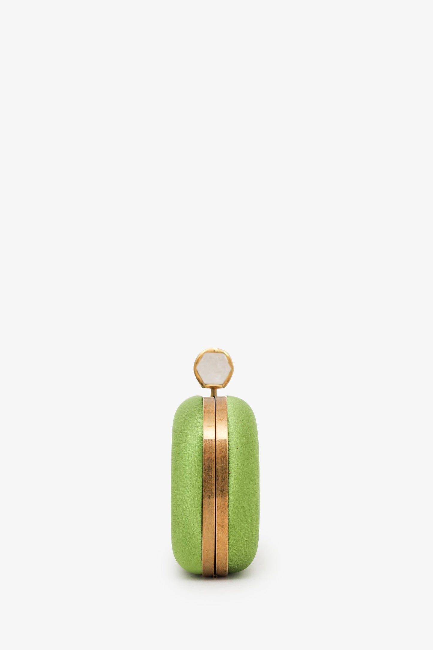 Marchesa Green Satin Lily Clutch