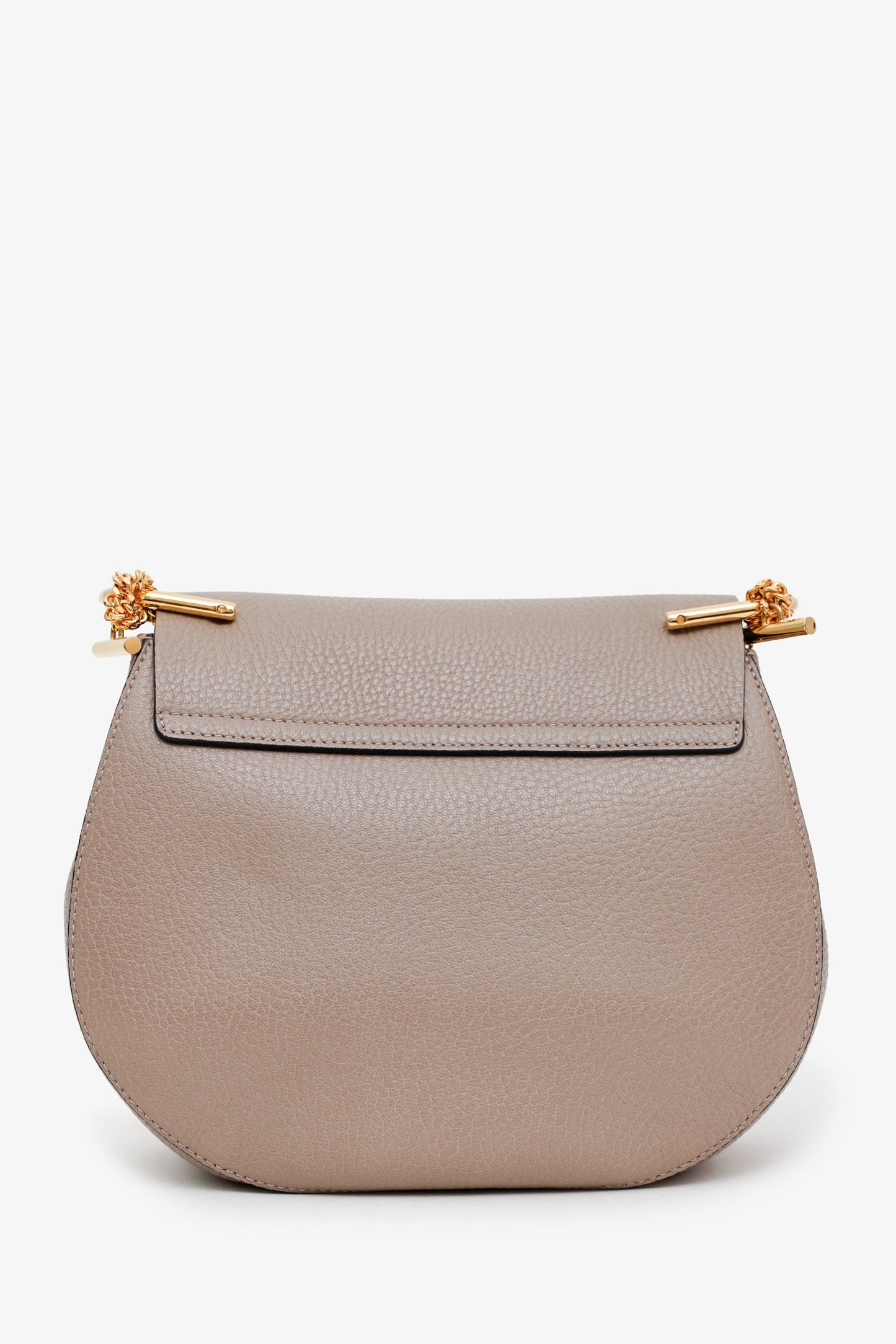 Chloe Taupe Grained Leather 'Drew' Crossbody Bag