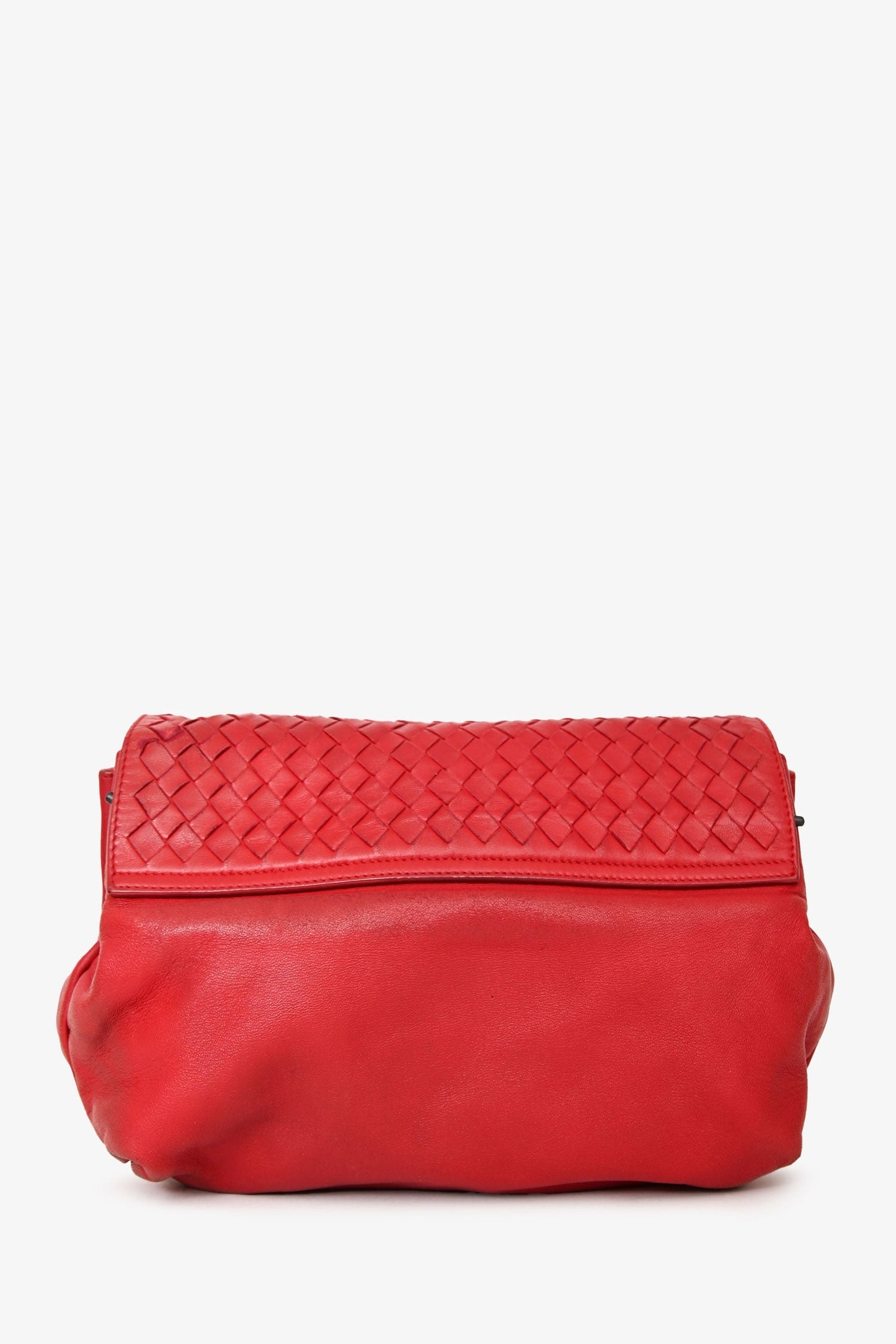 Bottega Veneta Red Intrecciato Flap Crossbody