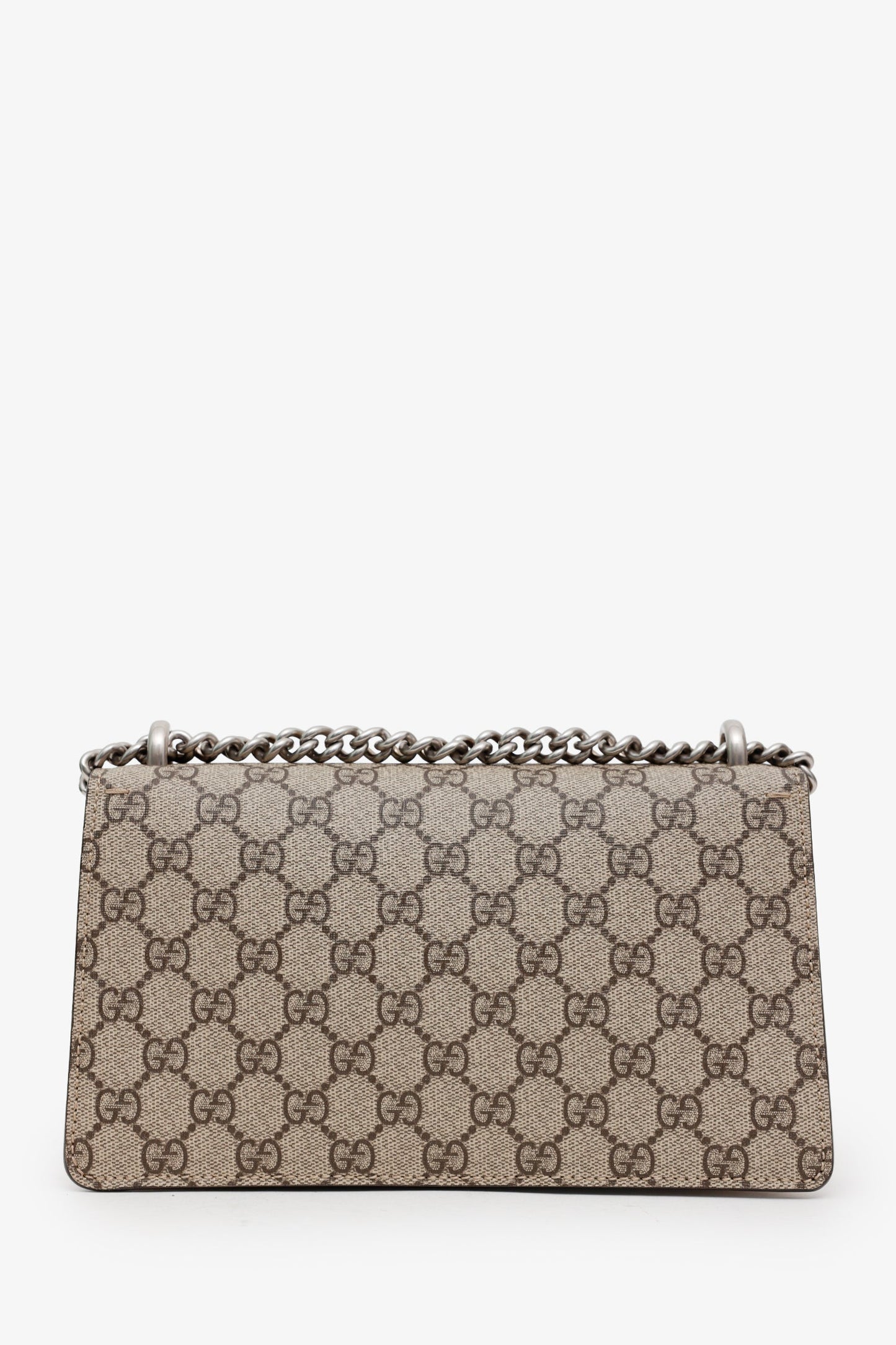 Gucci Beige GG Supreme Monogram Suede Crystal Small Dionysus Shoulder Bag