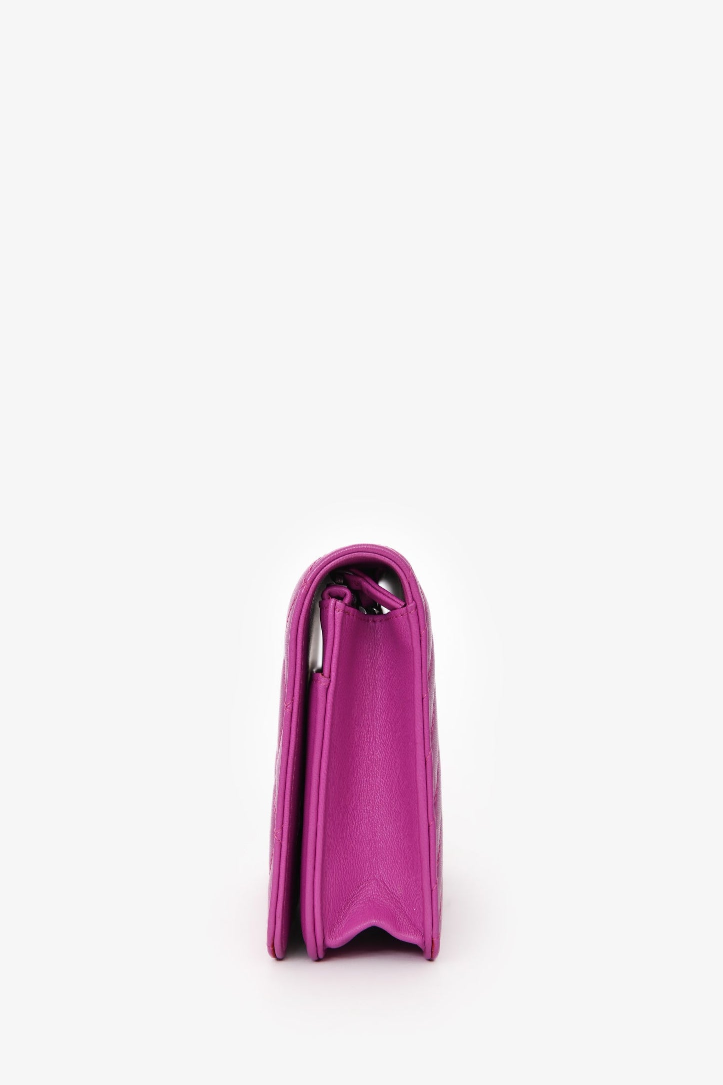 Chanel™ 2014-2015 Purple Quilted Lambskin Coco Boy Wallet on Chain