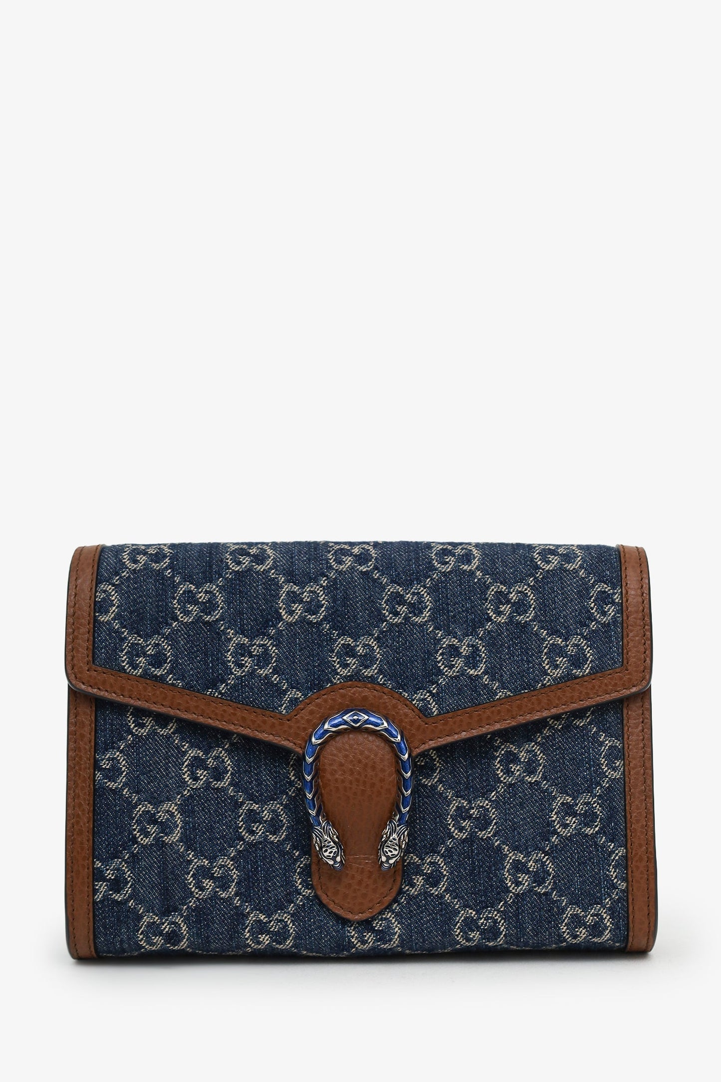 Gucci Blue GG Denim Mini Dionysus Wallet on Chain