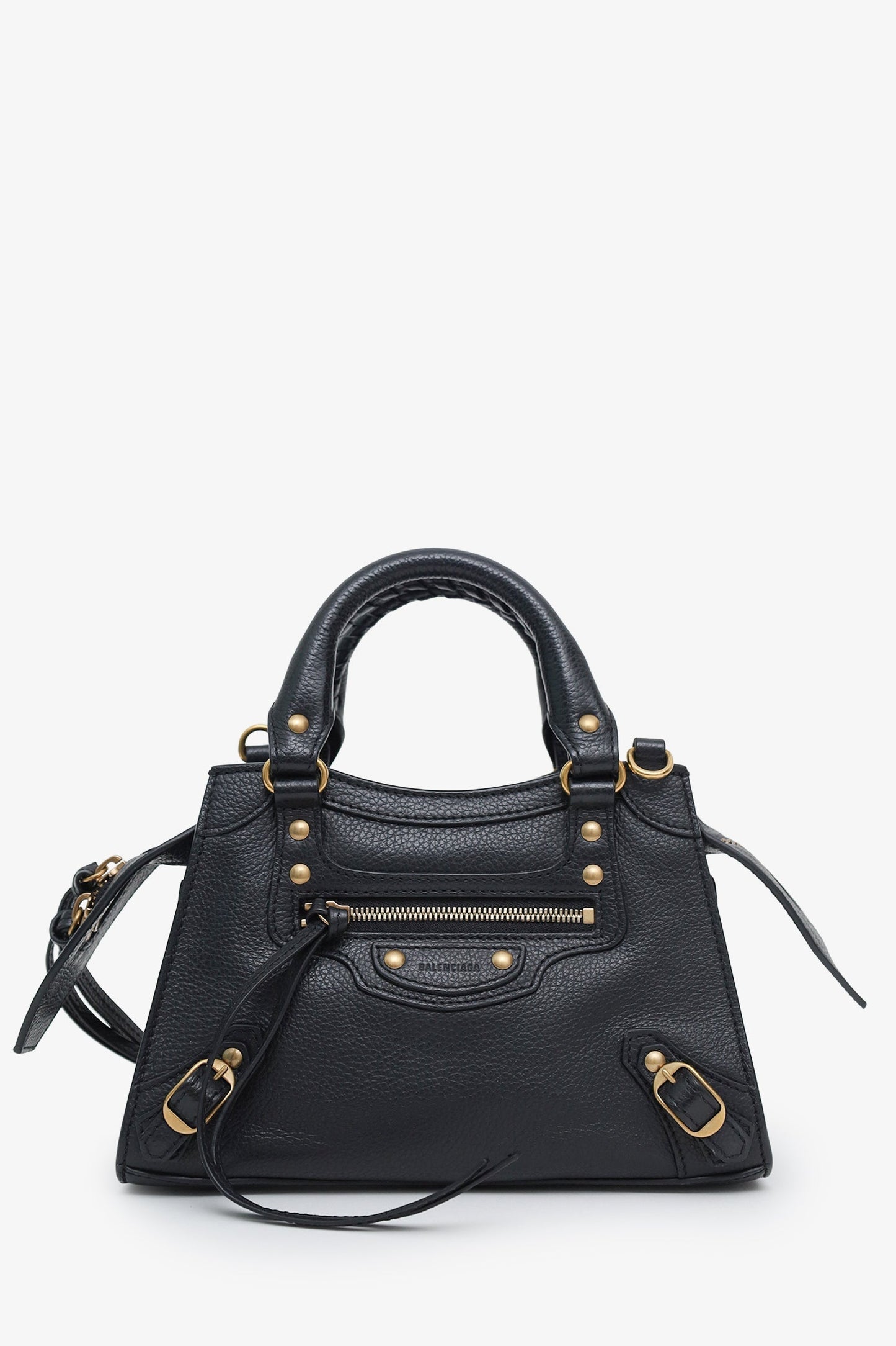Balenciaga Black Leather Neo Classic Mini Crossbody Bag