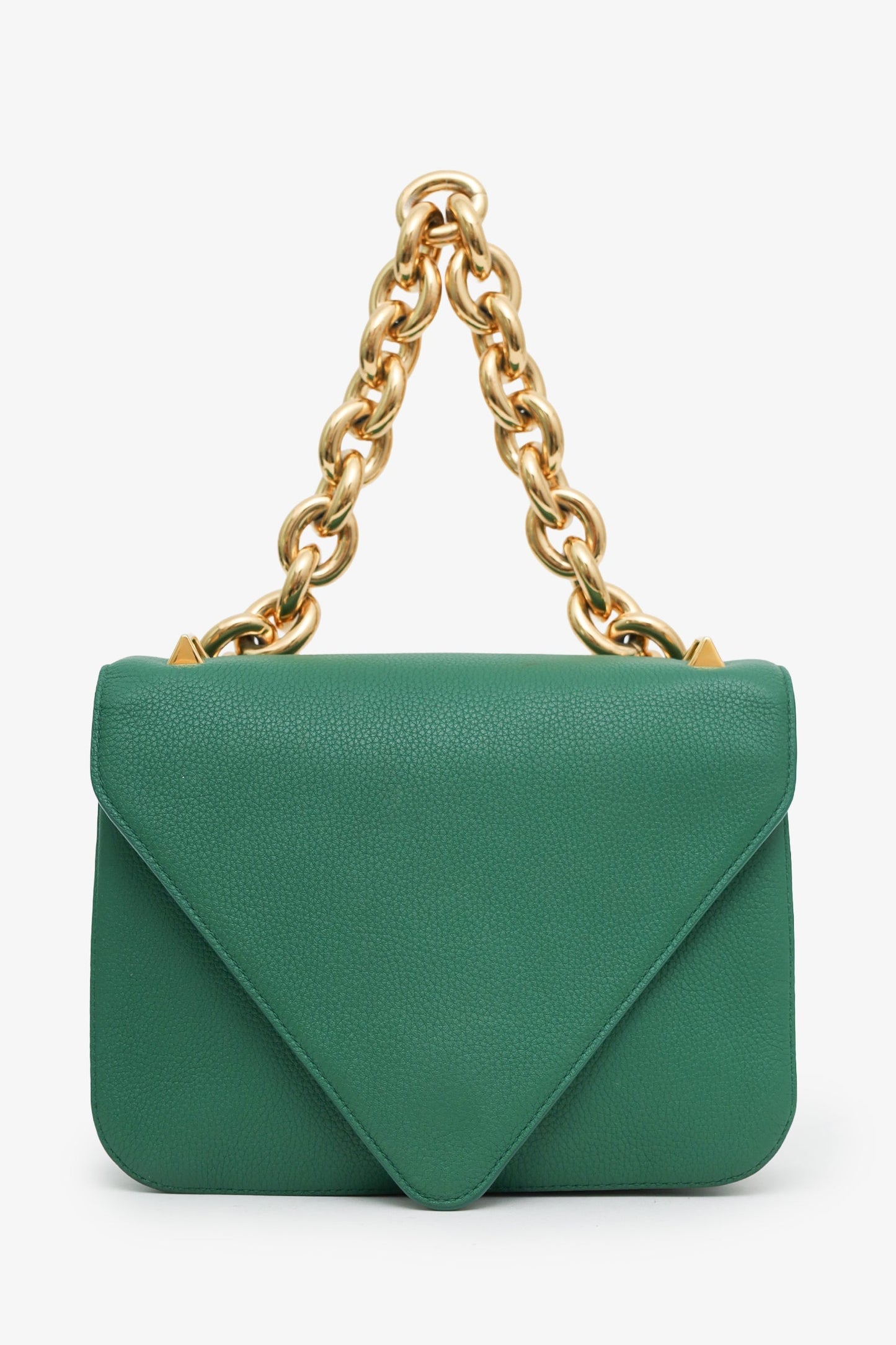 Bottega Veneta Green/Gold Mount Envelope Crossbody Bag