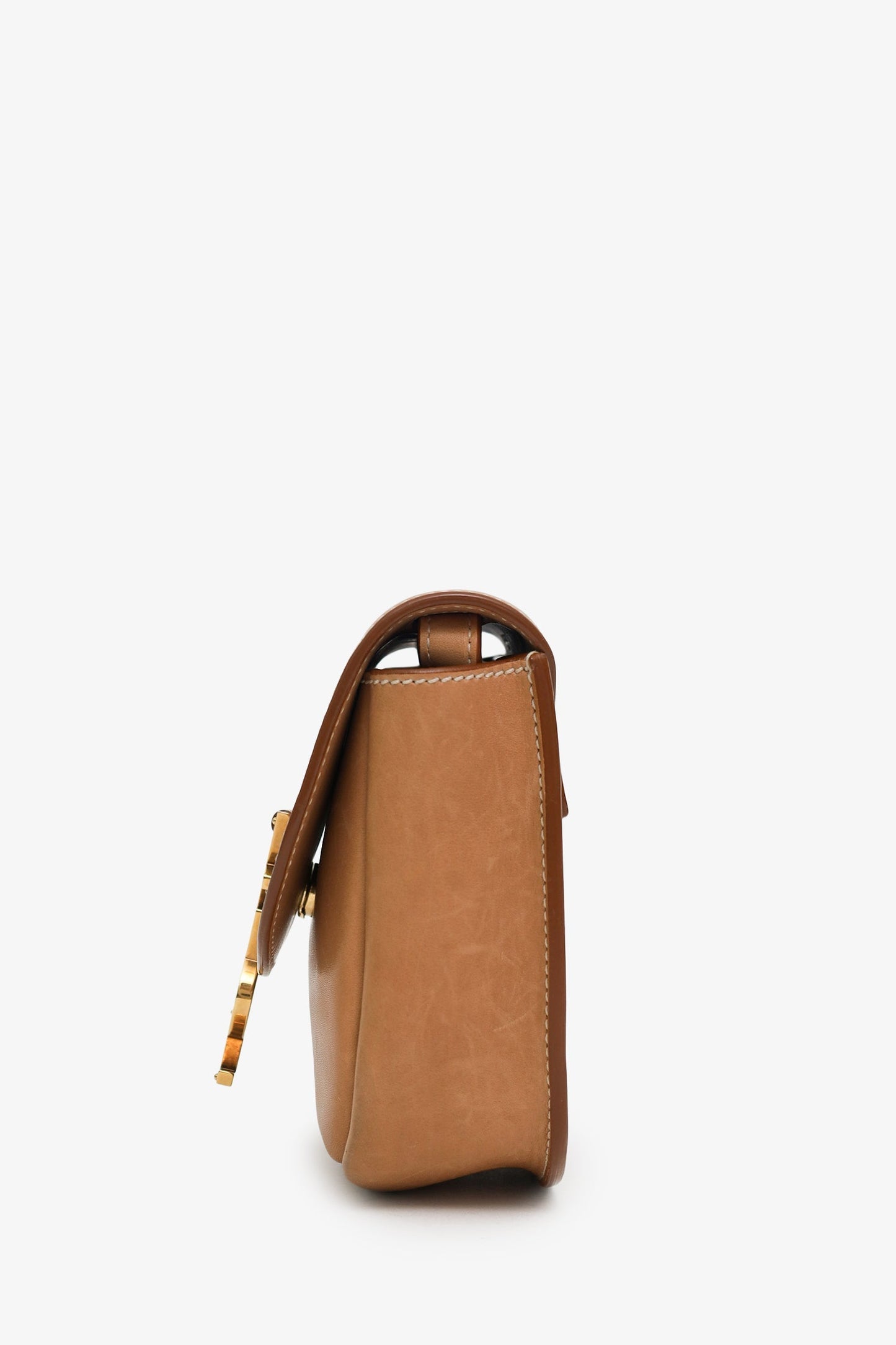 Saint Laurent Brown Leather Kaia Crossbody Bag