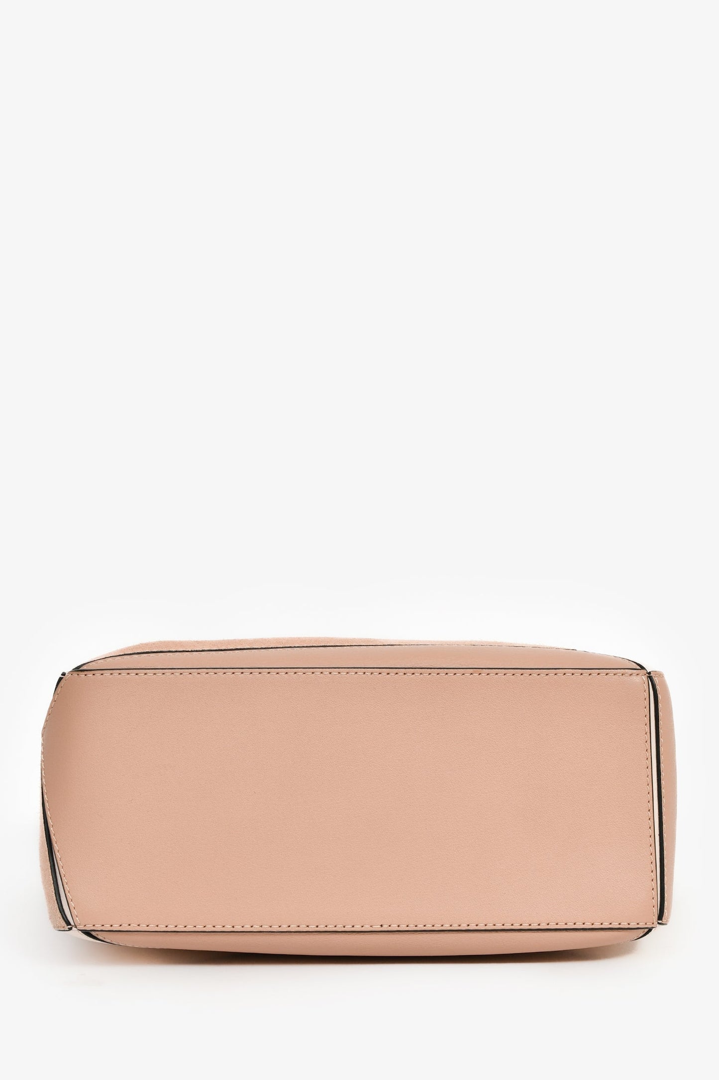 Loewe Light Pink Suede Leather Small Puzzle Bag with Strap