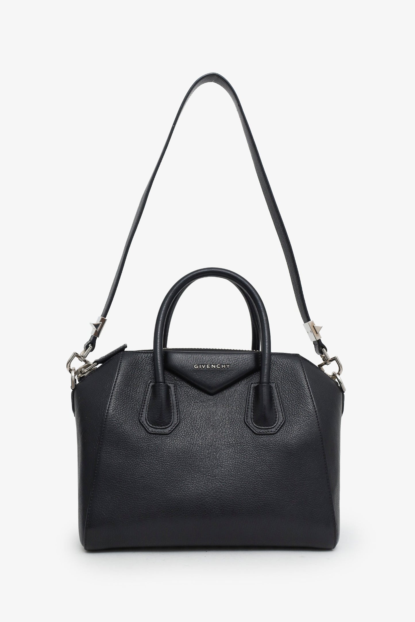 Givenchy Black Leather Small Antigona Bag With Strap