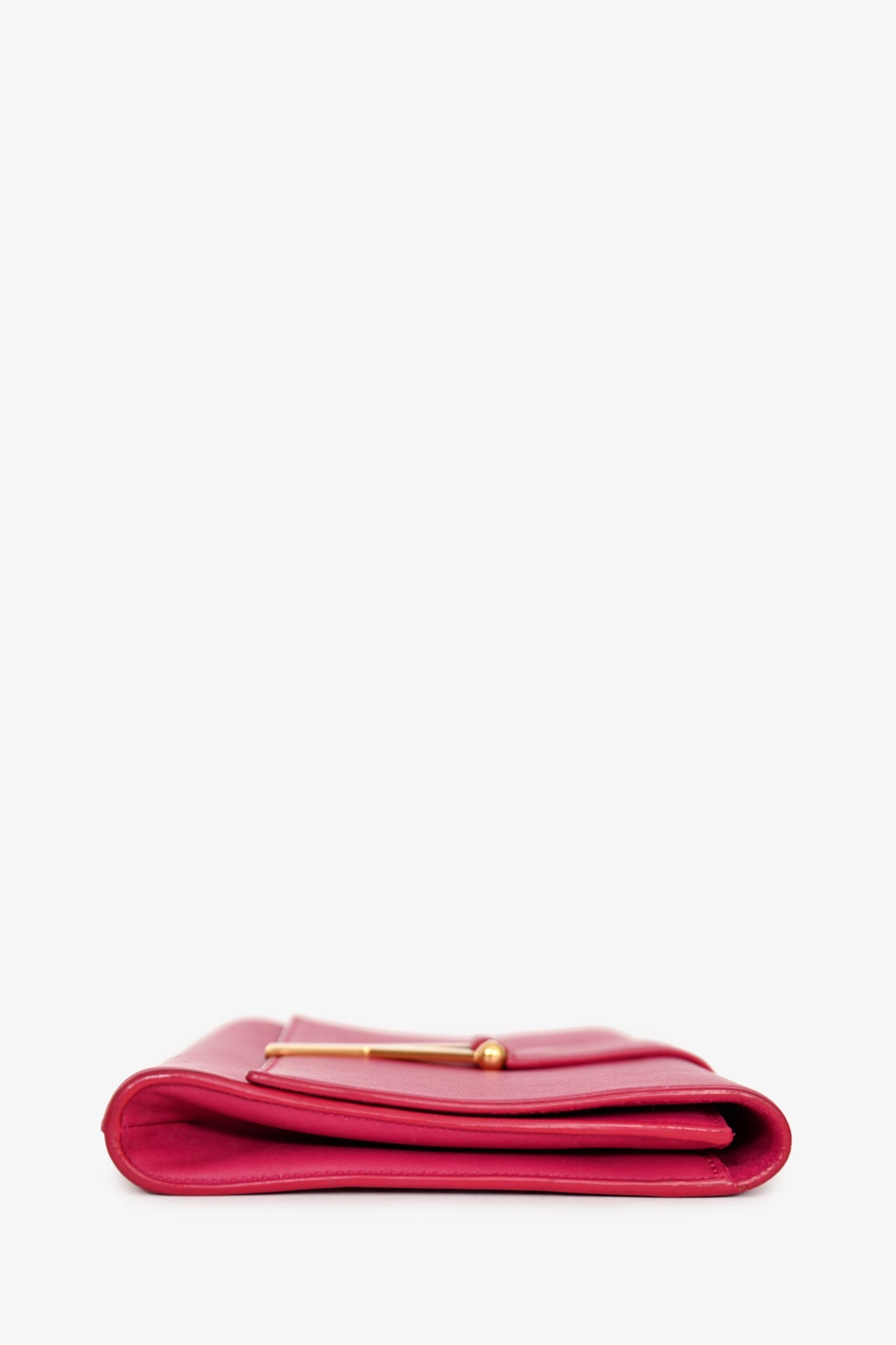 Saint Laurent 2020 Hot Pink Leather Ligne Clutch