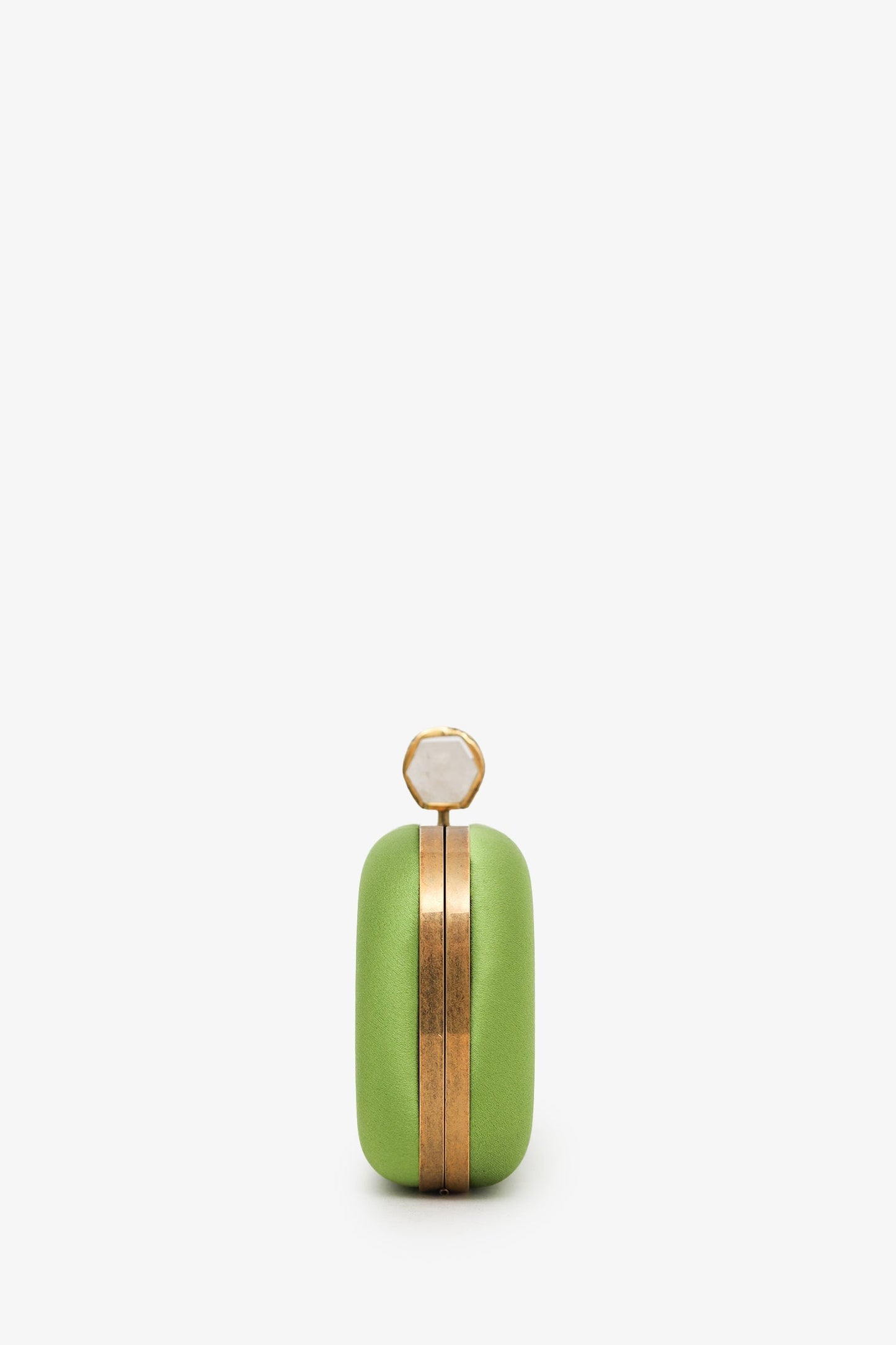 Marchesa Green Satin Lily Clutch