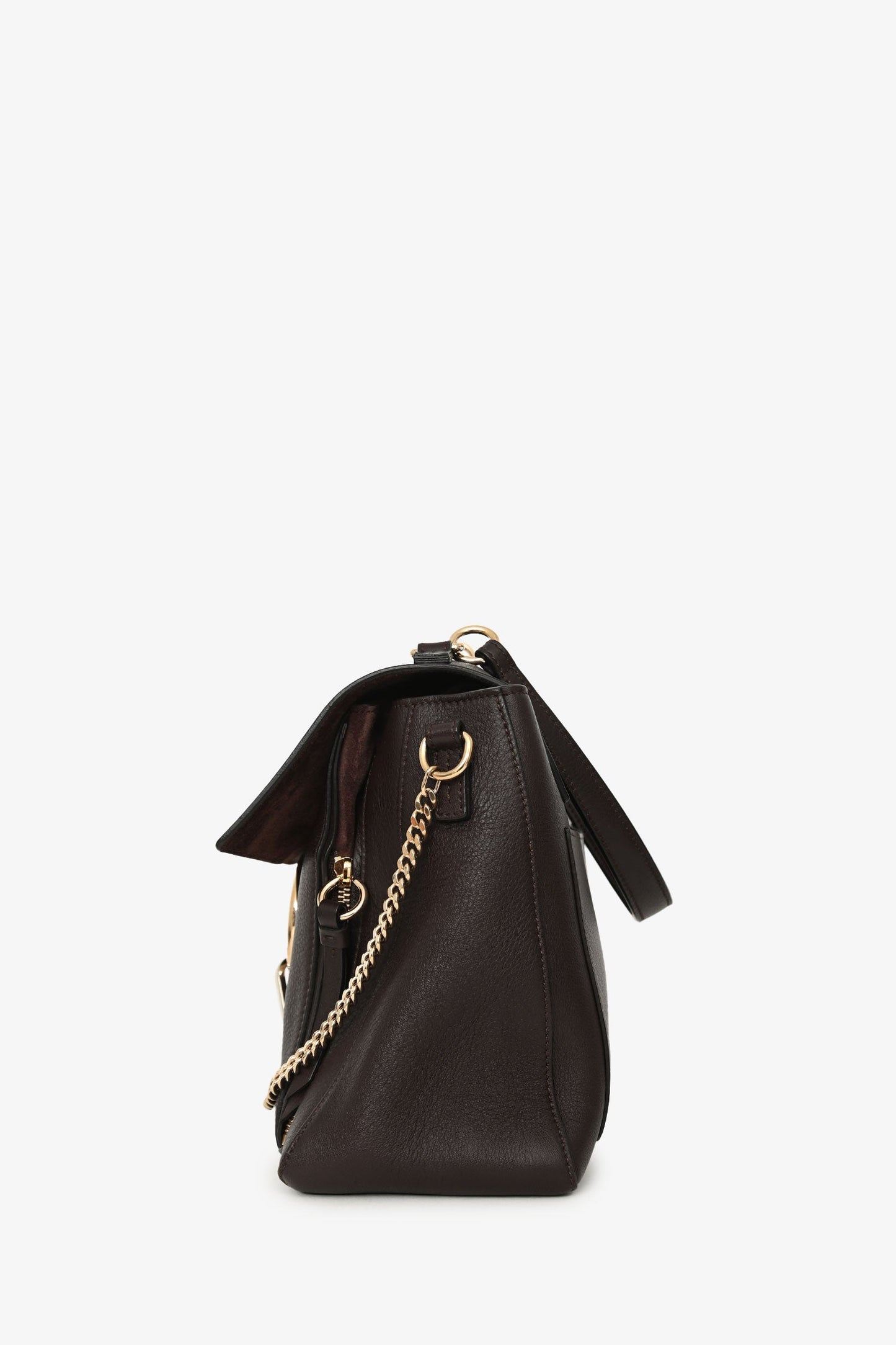 Chloe Brown Leather Faye Shoulder Bag with Strap