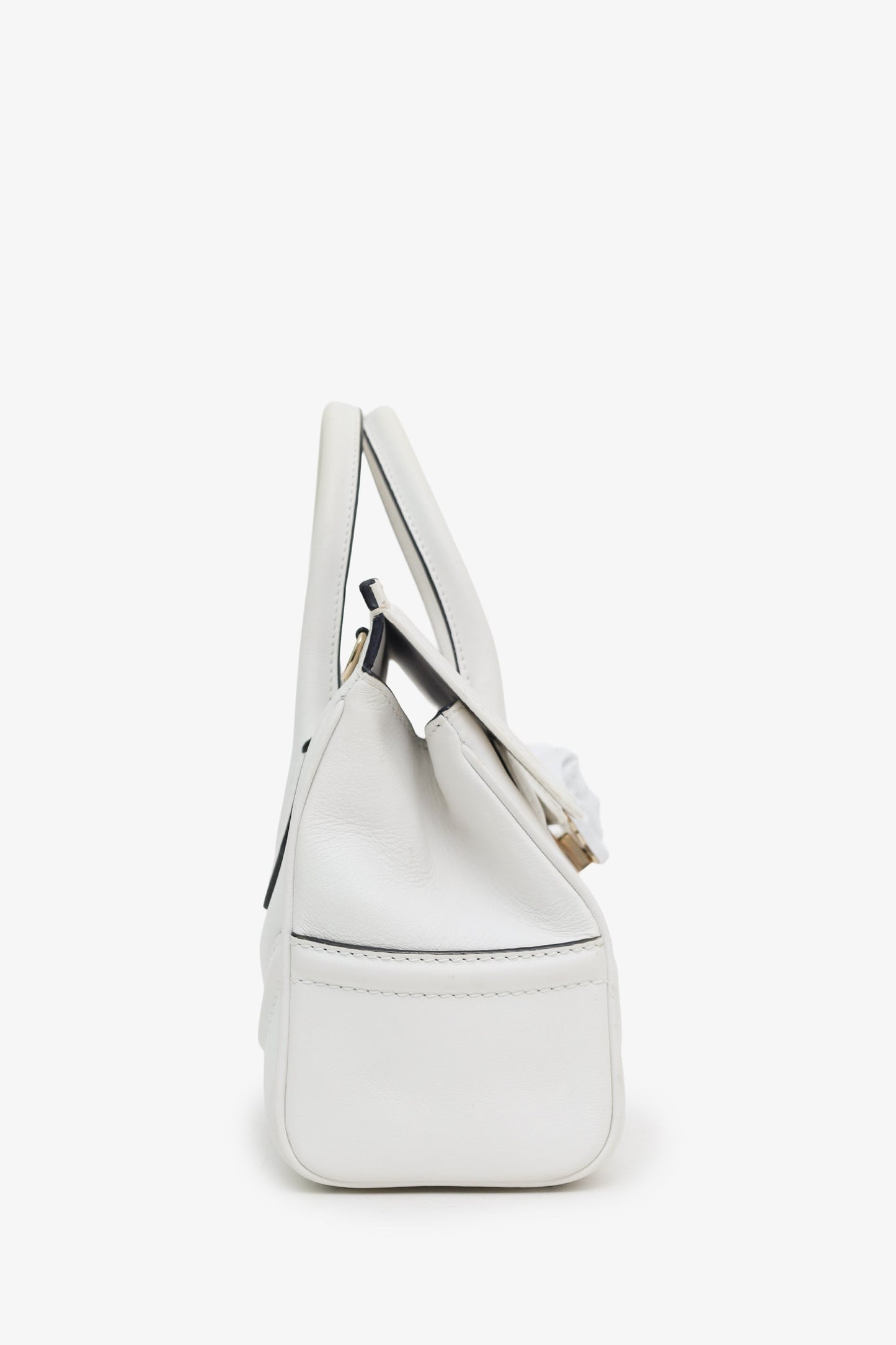 Versace White Leather Palazzo Empire Medusa Top Handle Purse with Strap