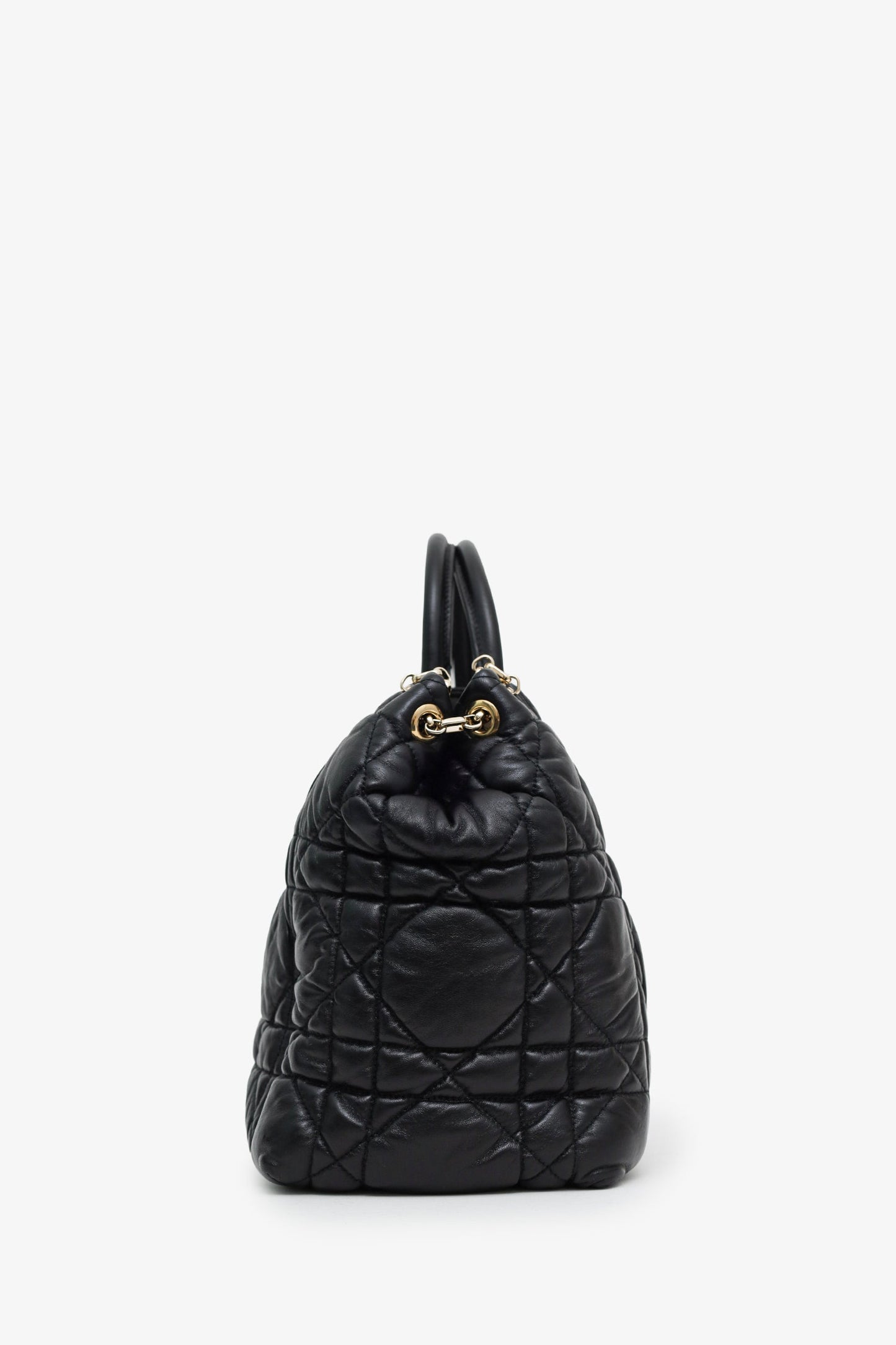 Christian Dior 2012 Black Cannage Lambskin Milly La Foret Shopping Tote