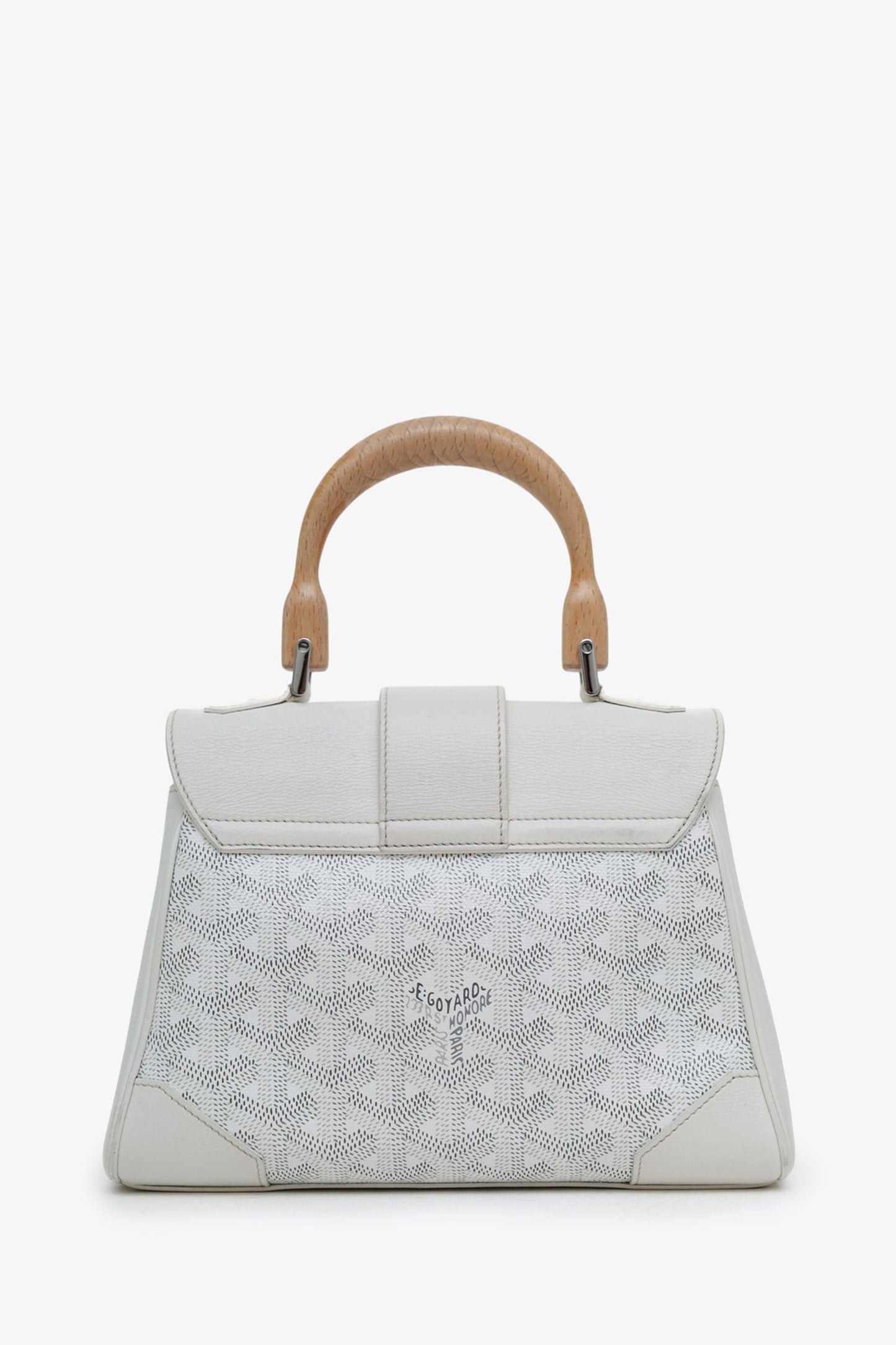Goyard White Goyardine Mini Saigon Bag With Strap