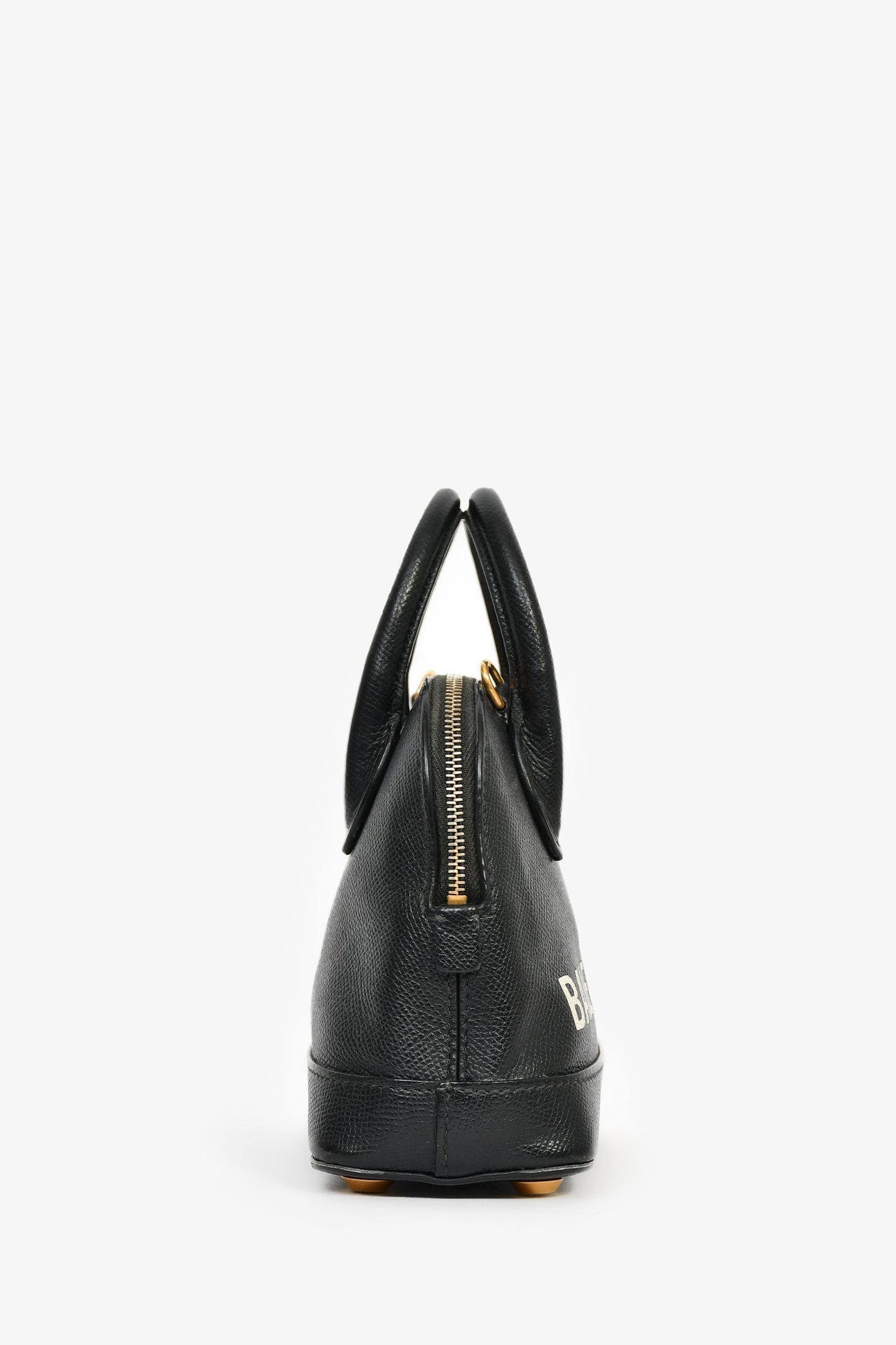 Balenciaga Black Leather Logo XXS Ville Leather Top Handle Bag with Strap
