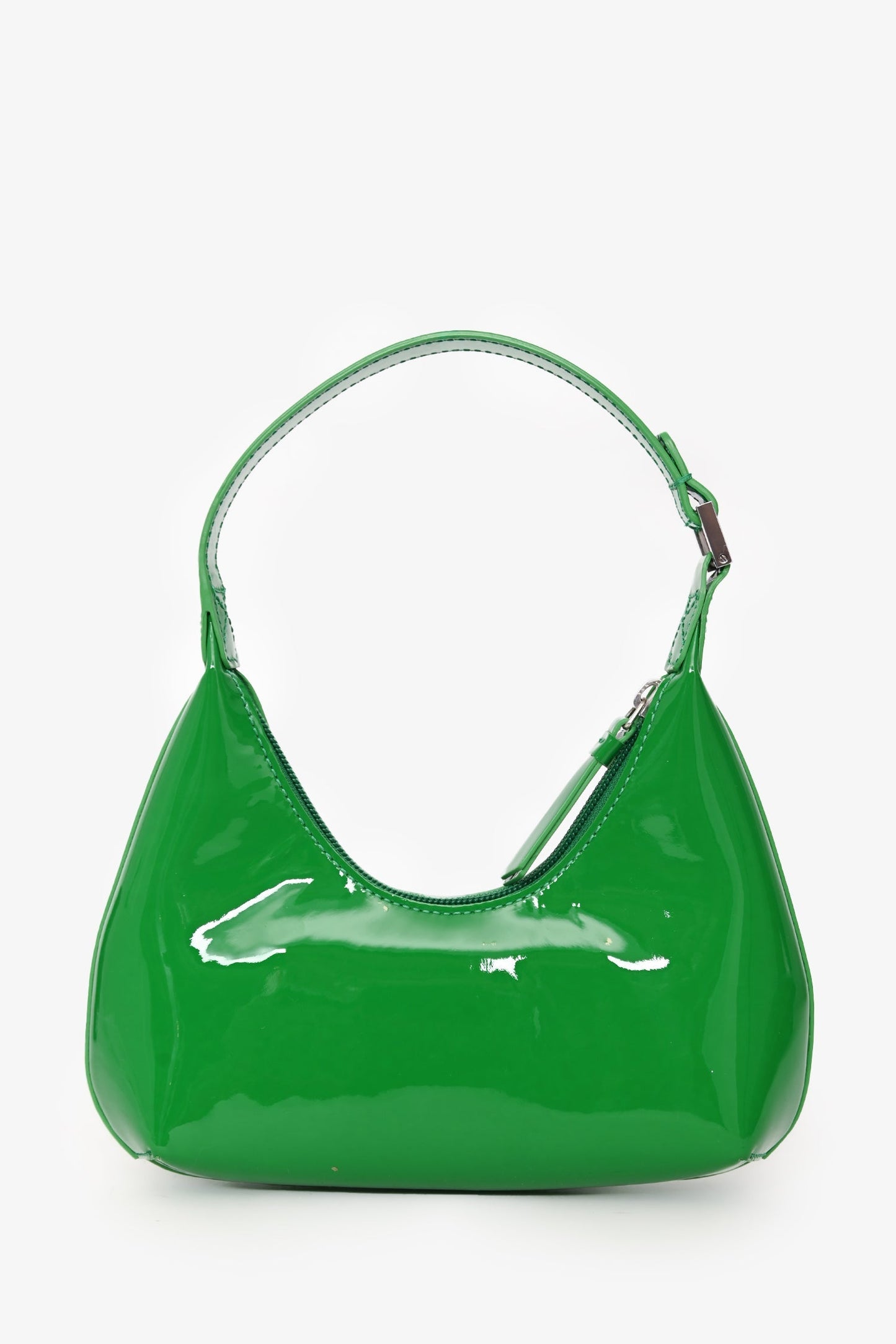 By Far Green Patent Baby Amber Bag