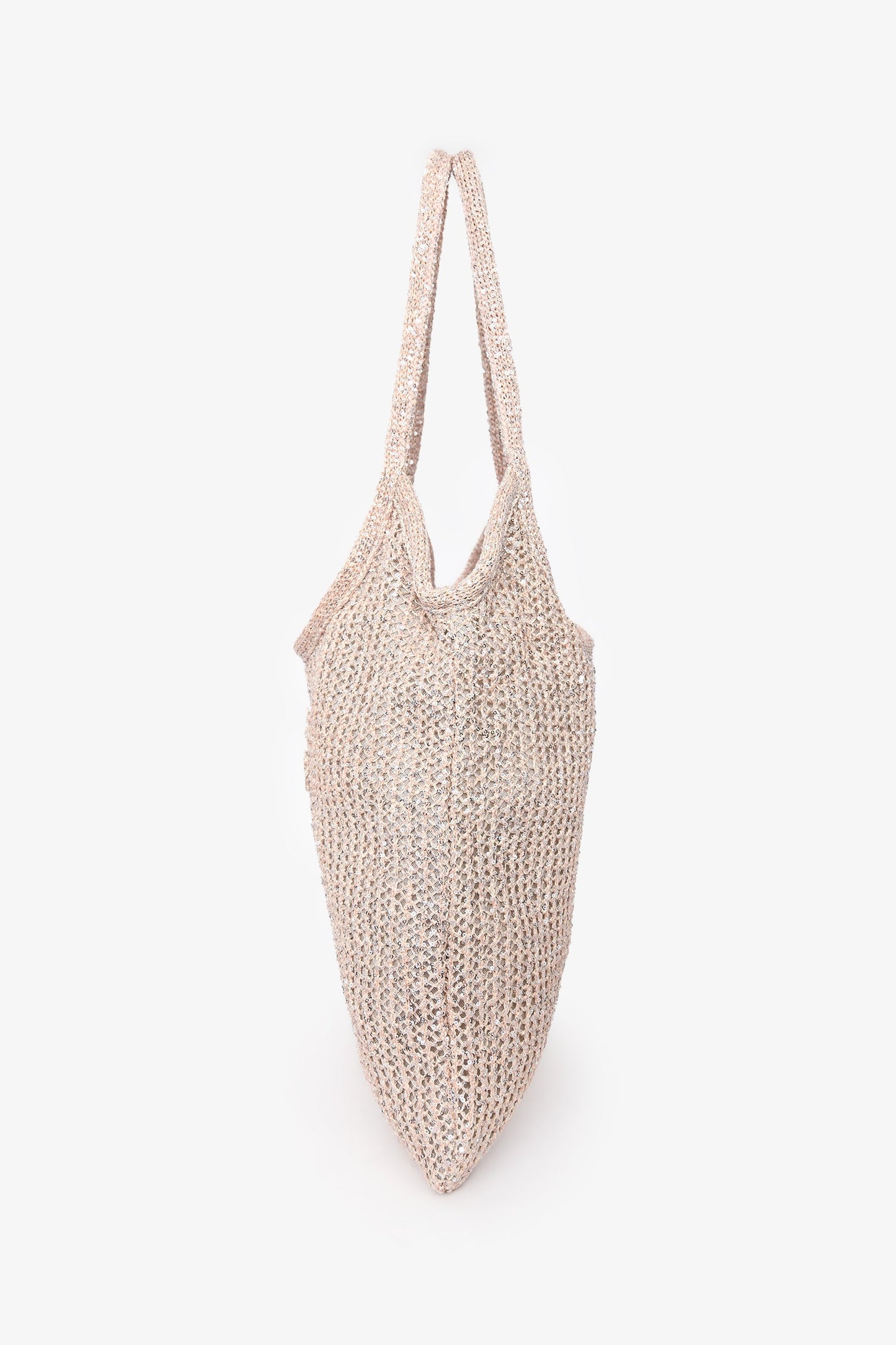 Miu Miu Blush Sequin Mesh Ivy Bag with Leather Pouch