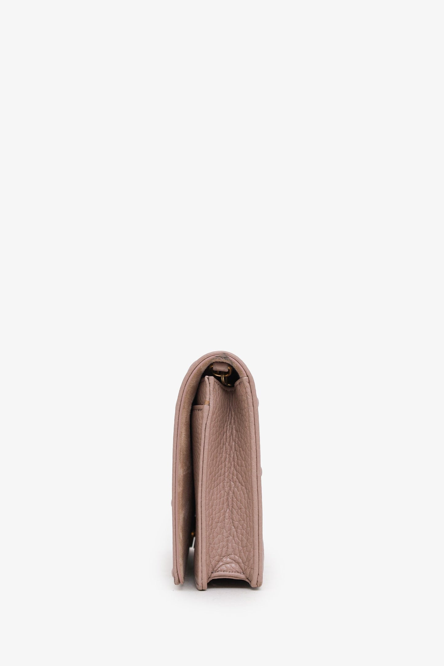 Christian Dior 2017 Pink Leather Diorama Wallet On Chain