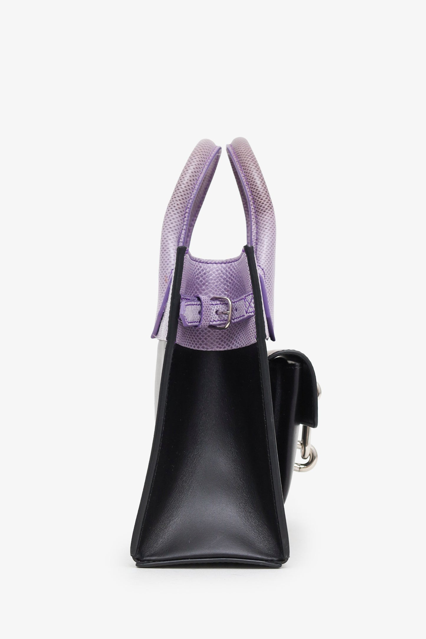 Balenciaga Black/Purple Karung Mini Maillon All Afternoon Bag With Strap
