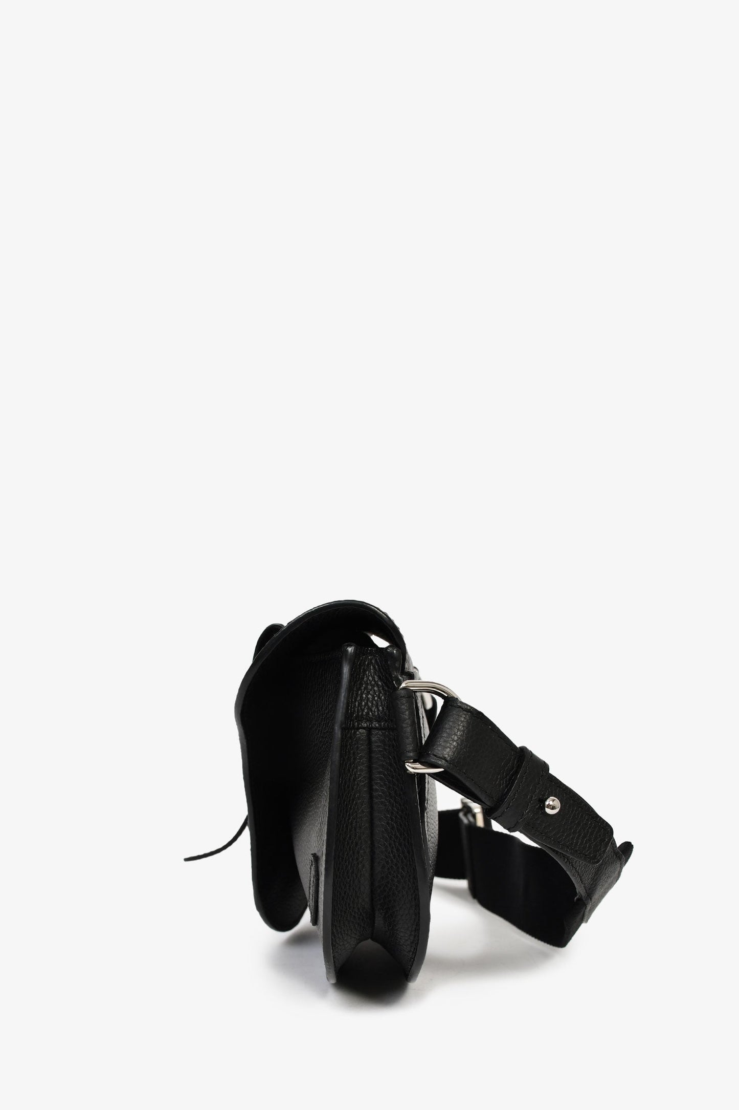 Christian Dior Black Leather Saddle Belt Bag