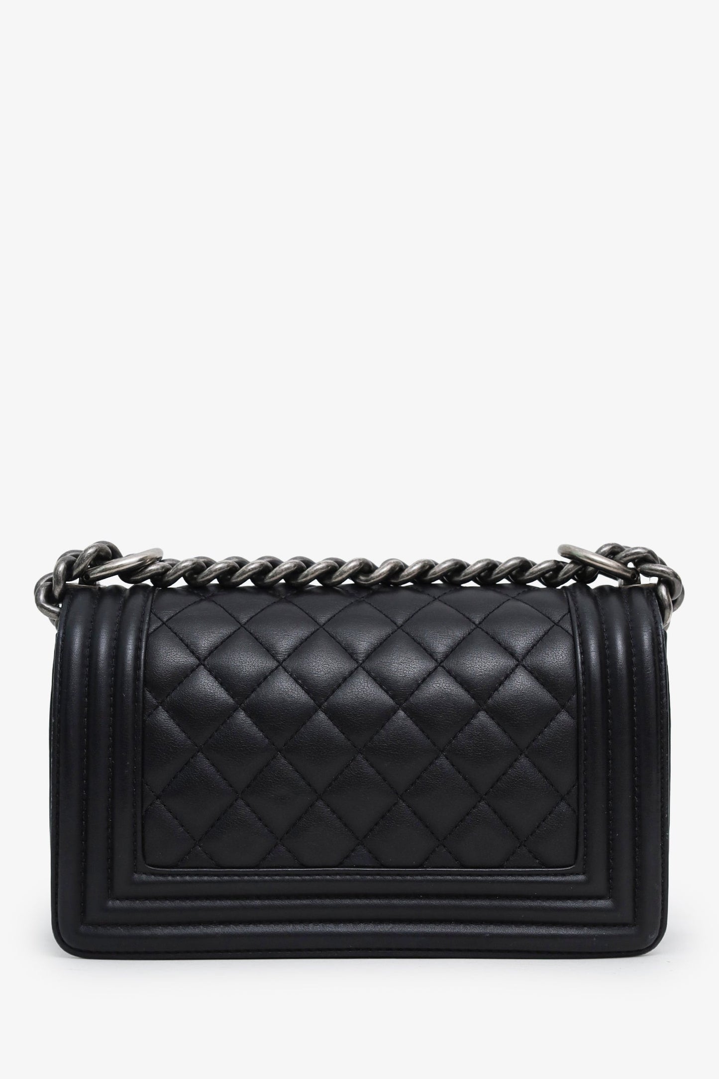 Chanel™ Small Black Quilted Lambskin Leather Boy Bag
