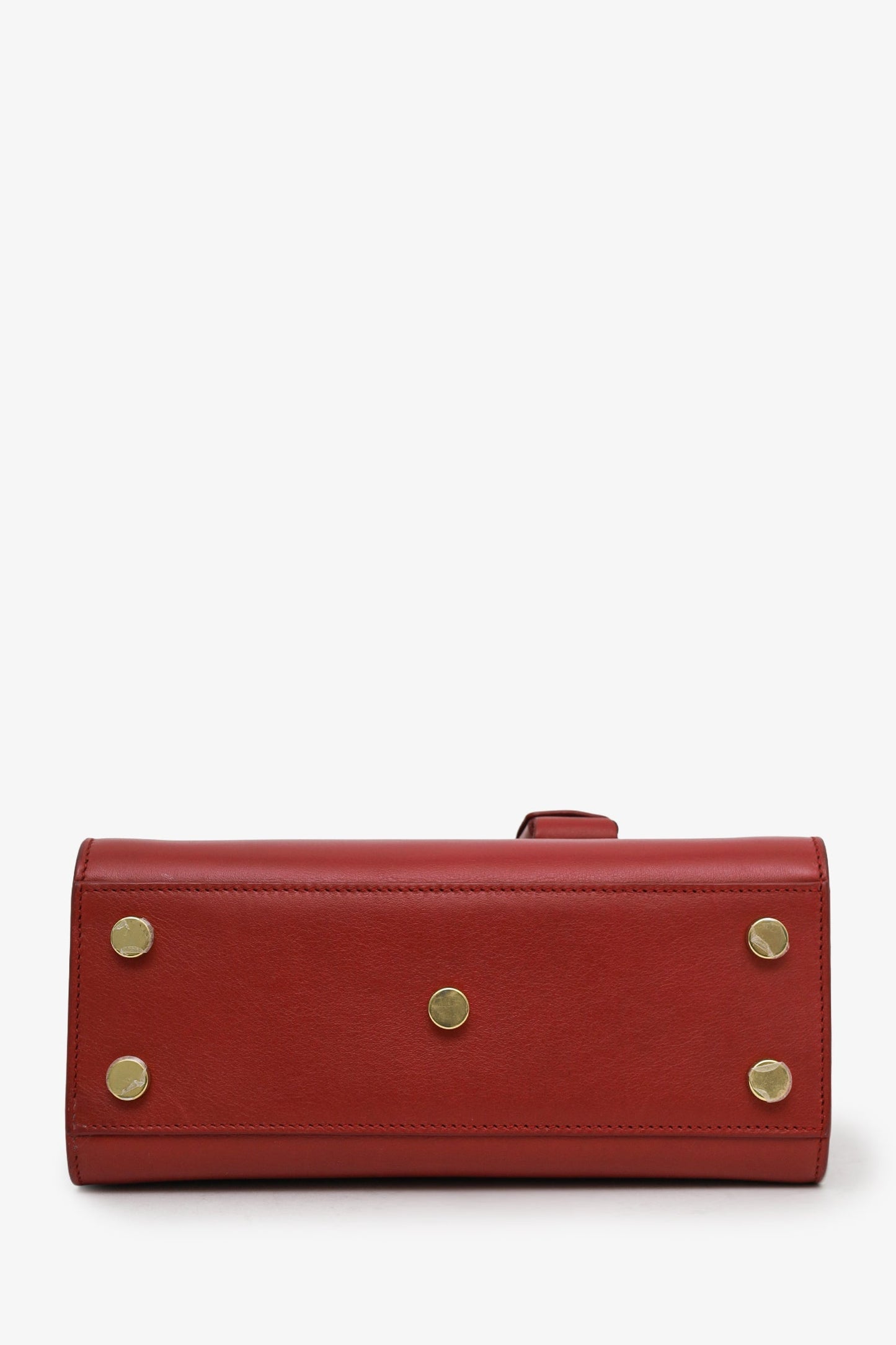 Saint Laurent Burgundy Leather Sac De Jour Nano Tote Bag With Strap