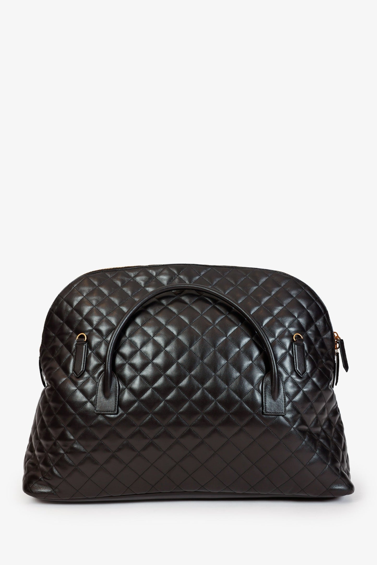 Saint Laurent Black Calfskin Quilted ES Giant Travel Bag With Strap