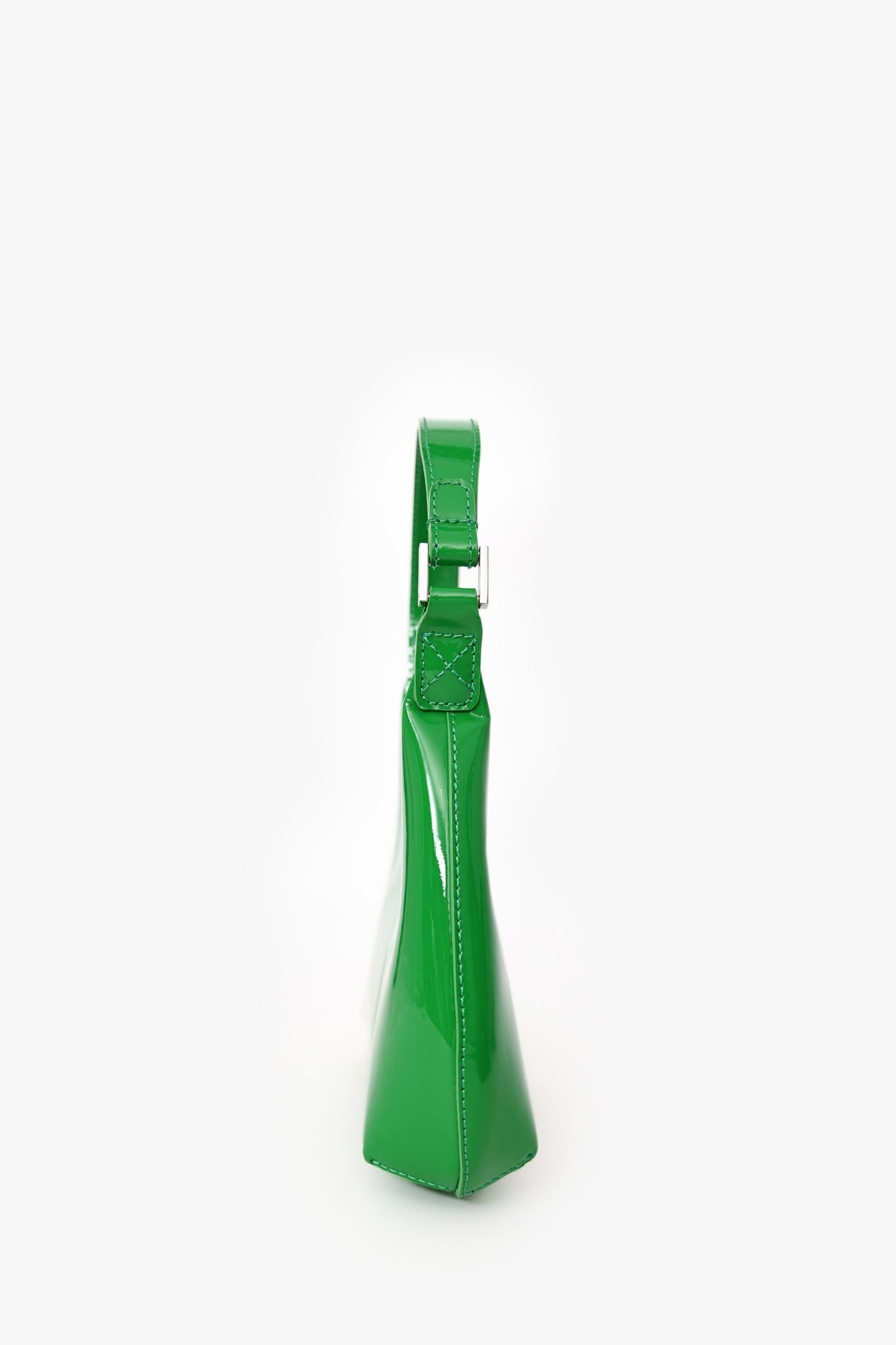 By Far Green Patent Baby Amber Bag