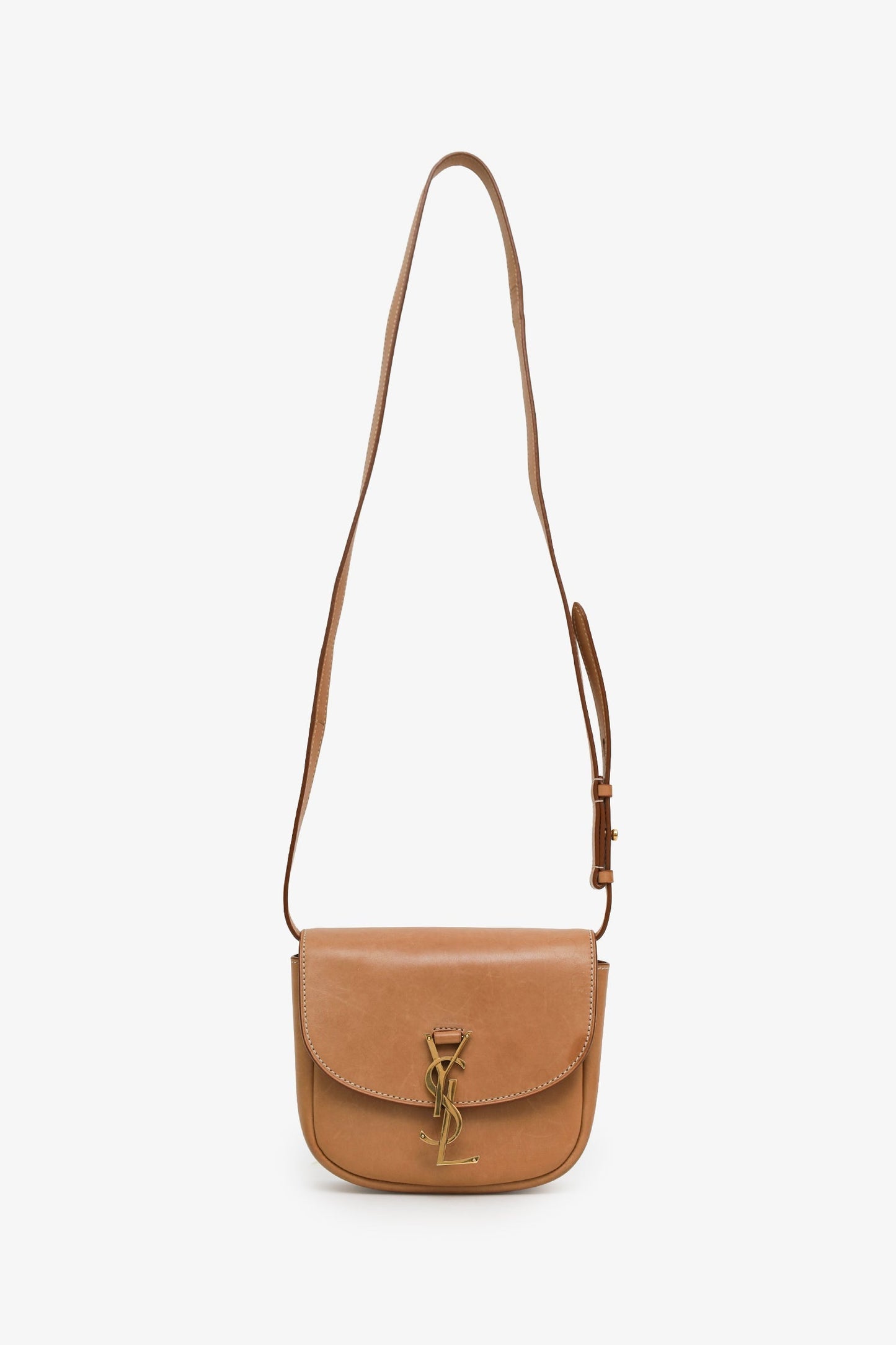 Saint Laurent Brown Leather Kaia Crossbody Bag
