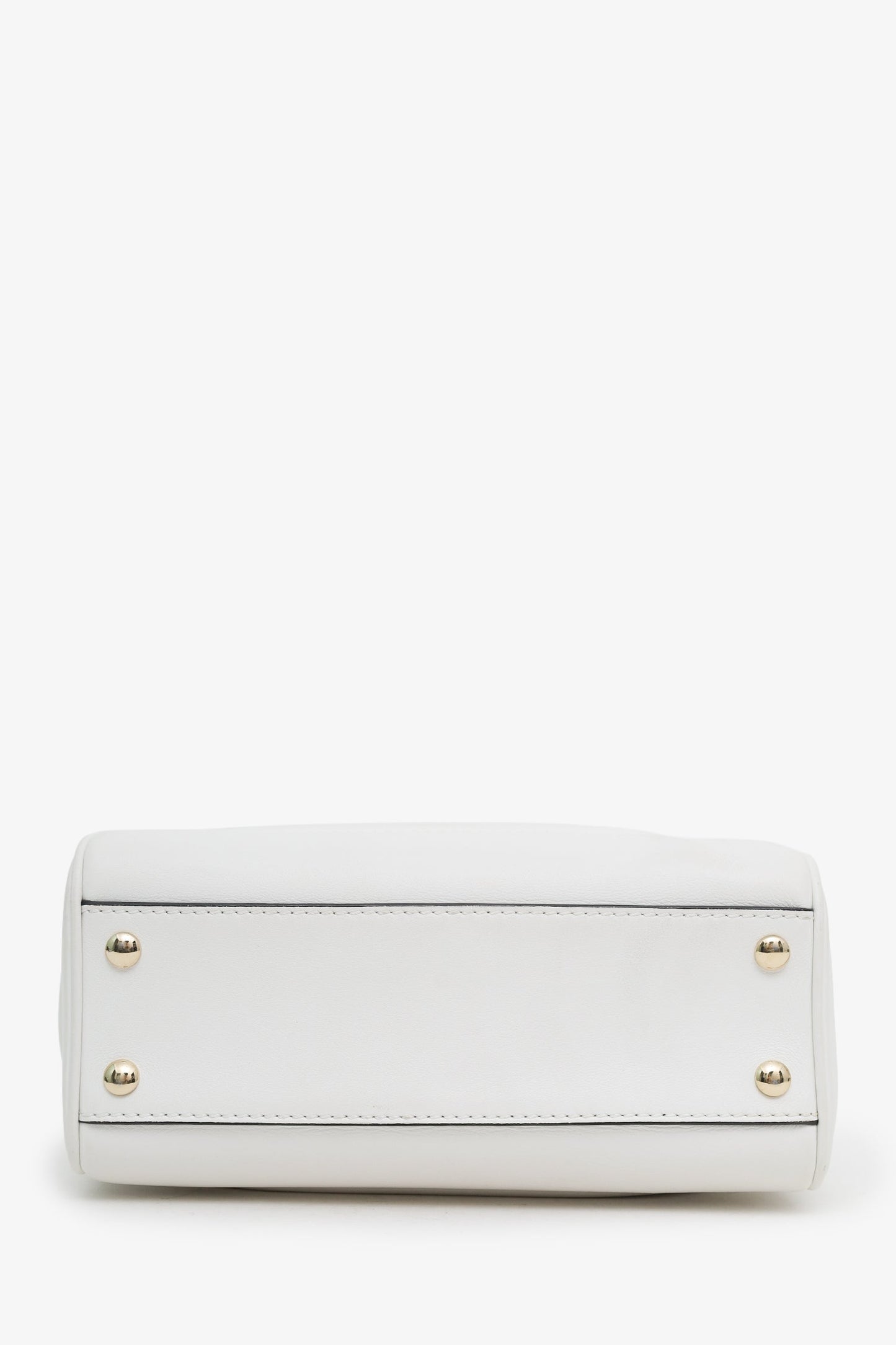 Versace White Leather Palazzo Empire Medusa Top Handle Purse with Strap