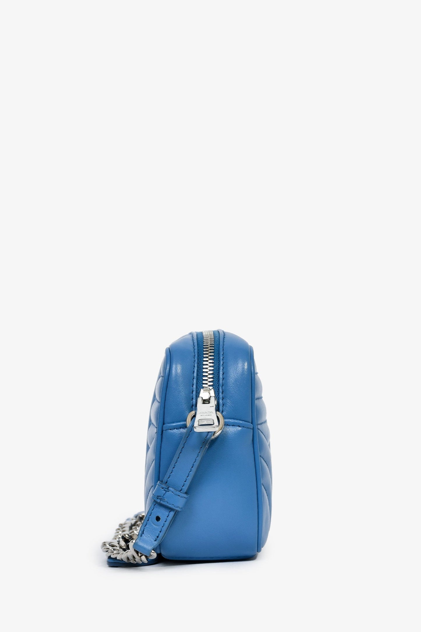 Prada Blue Calfskin Leather Diagramme Camera Bag