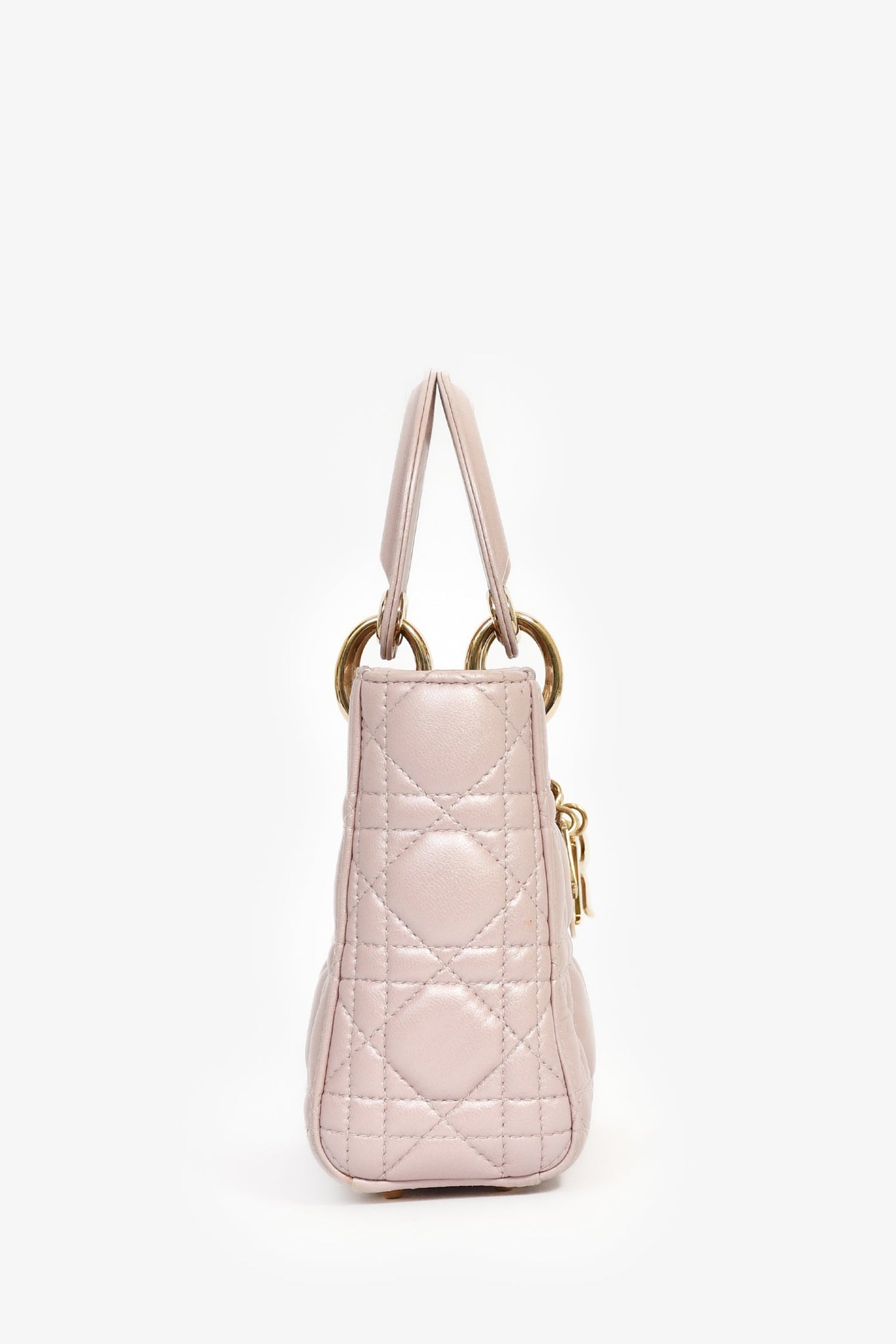Christian Dior 2017 Pink Iridescent Leather Mini Lady Dior