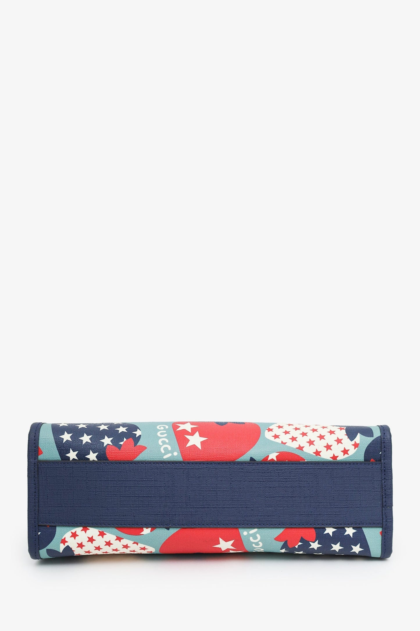 Gucci Blue Coated Canvas Strawberry Stars Childrens Tote