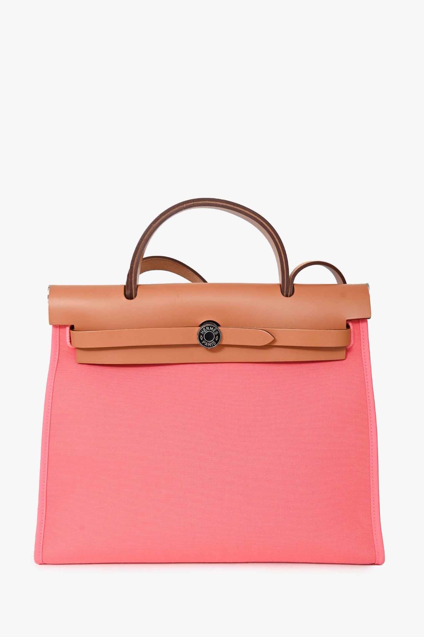 Hermès 2017 C Rose Pourpre Canvas Leather Herbag 31
